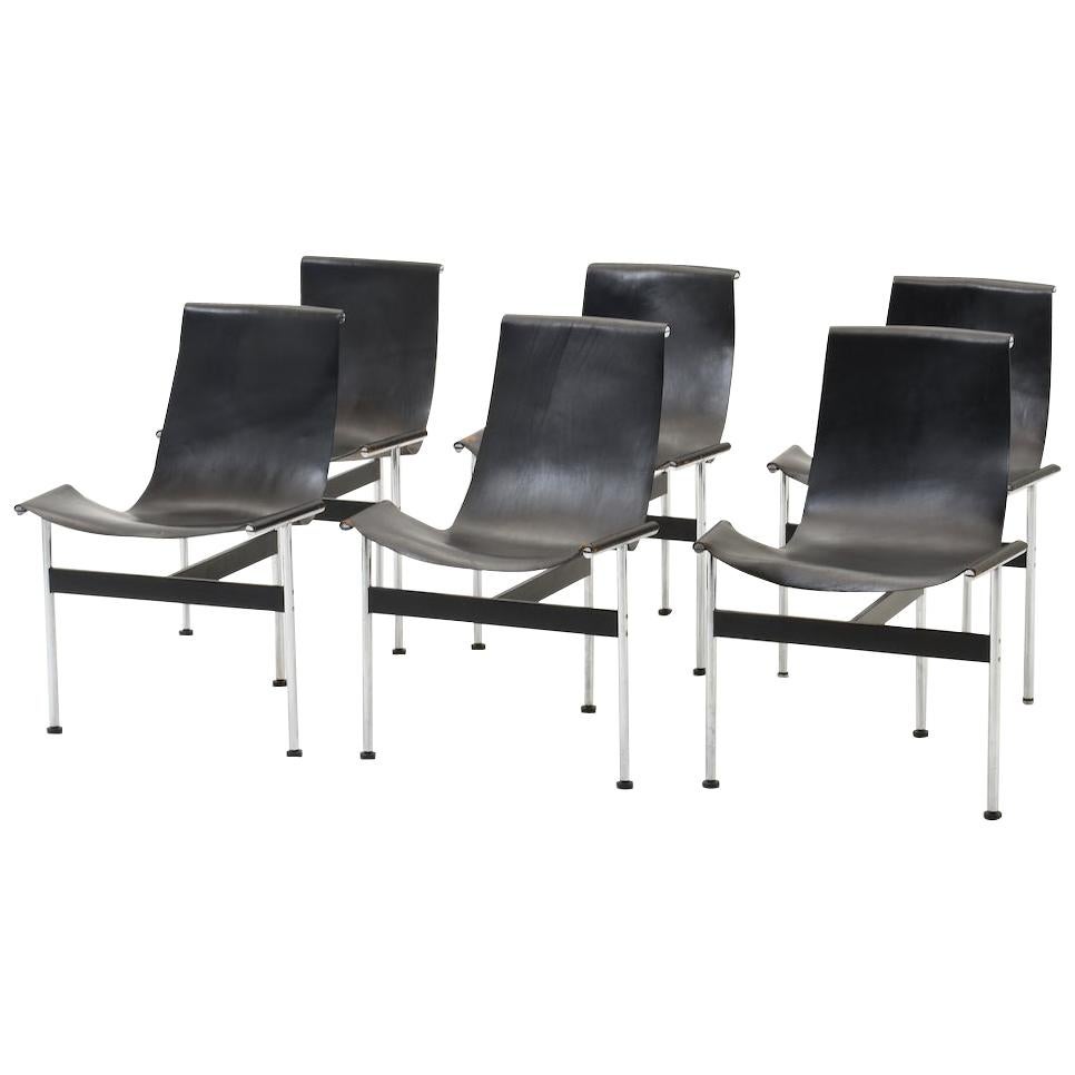 Set of 4 T-Chairs 3LC by Douglas Kelly, Ross Littell & William Katavolos For Sale