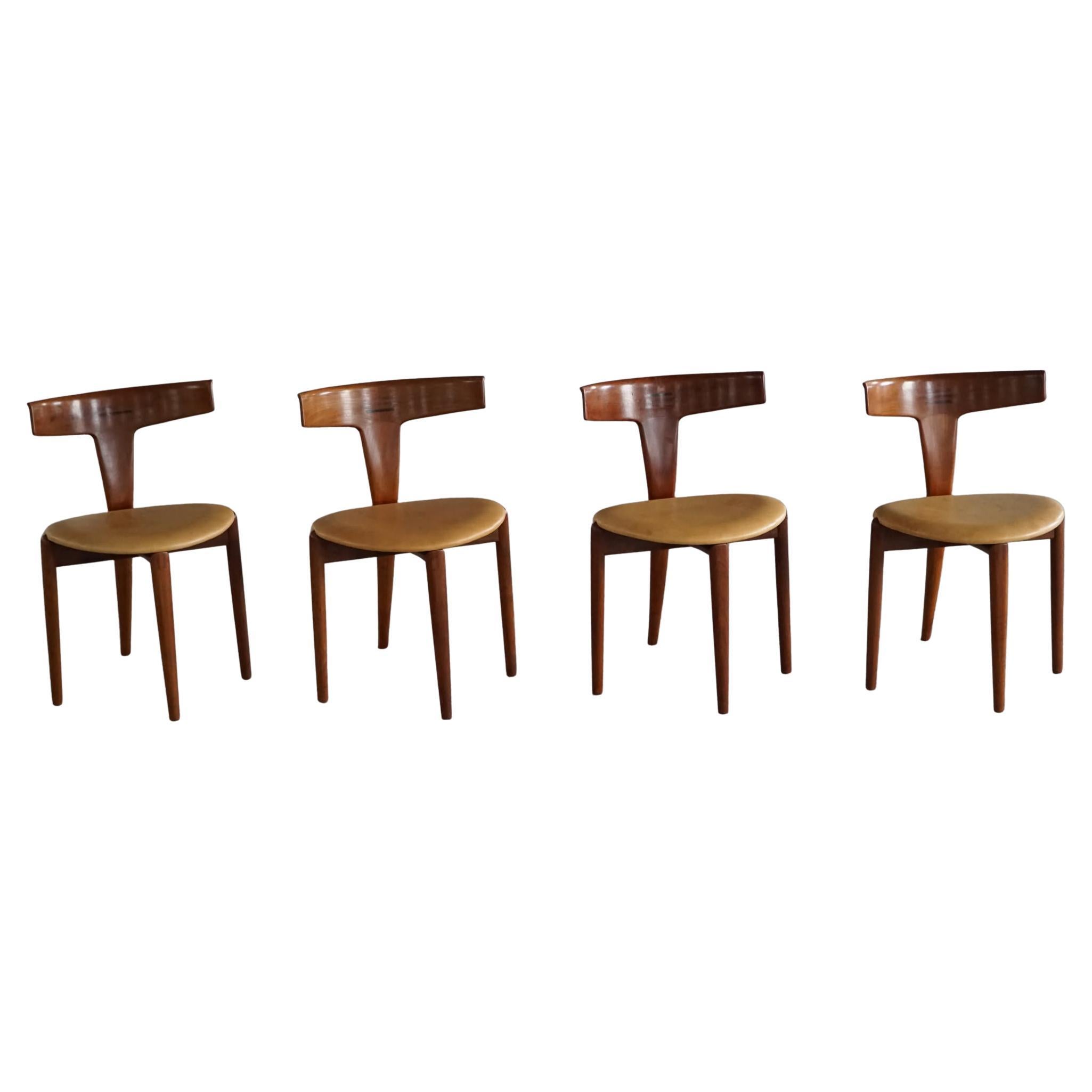 Ensemble de 4 chaises "AT" par Erik Andersen & Palle Pedersen, milieu du siècle danois, années 1950 en vente