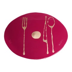 Juego de 4 salvamanteles Table Mates en cerezo mate y bronce by Gaetano Pesce