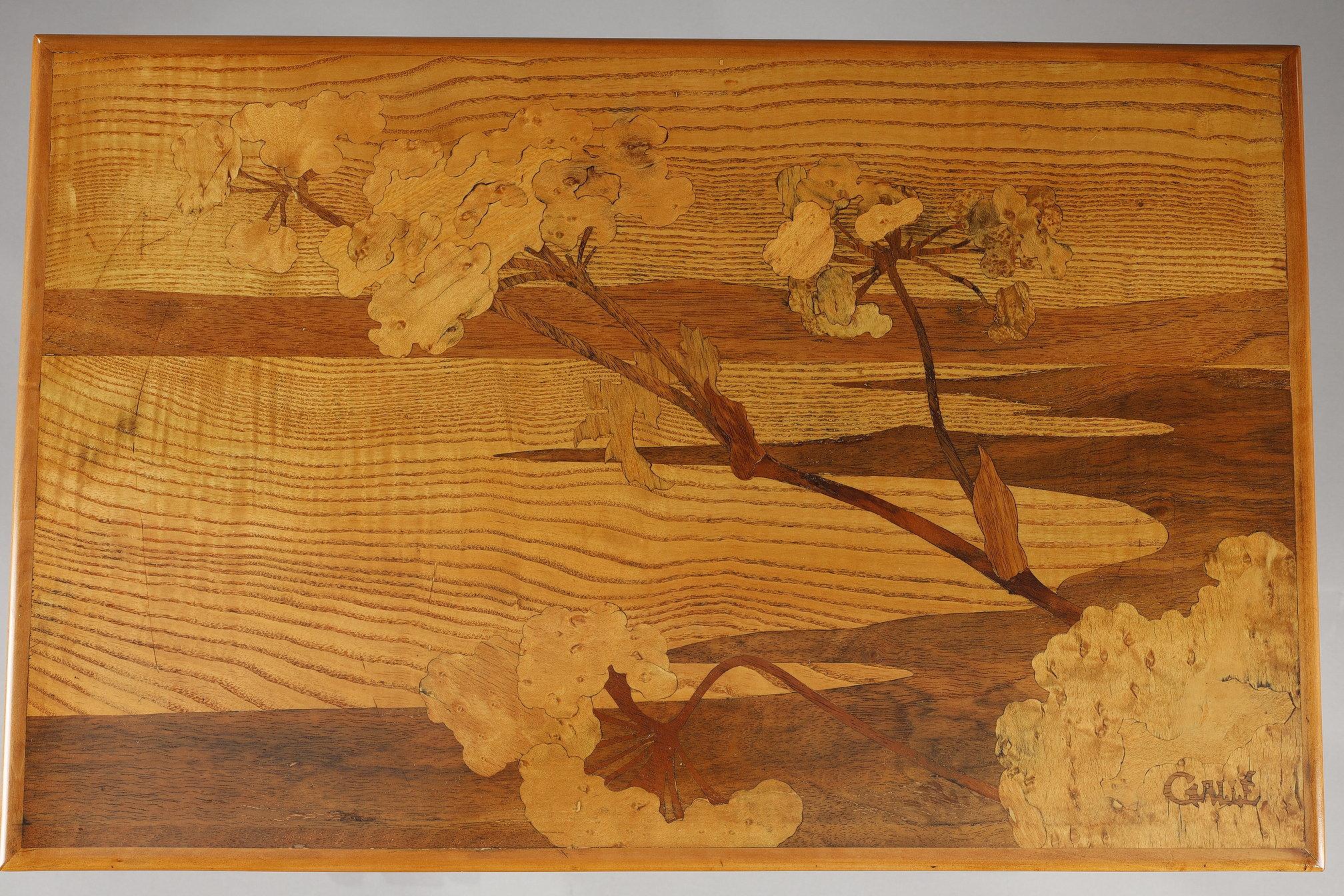Set of 4 Tables Gigognes signed Gallé For Sale 9