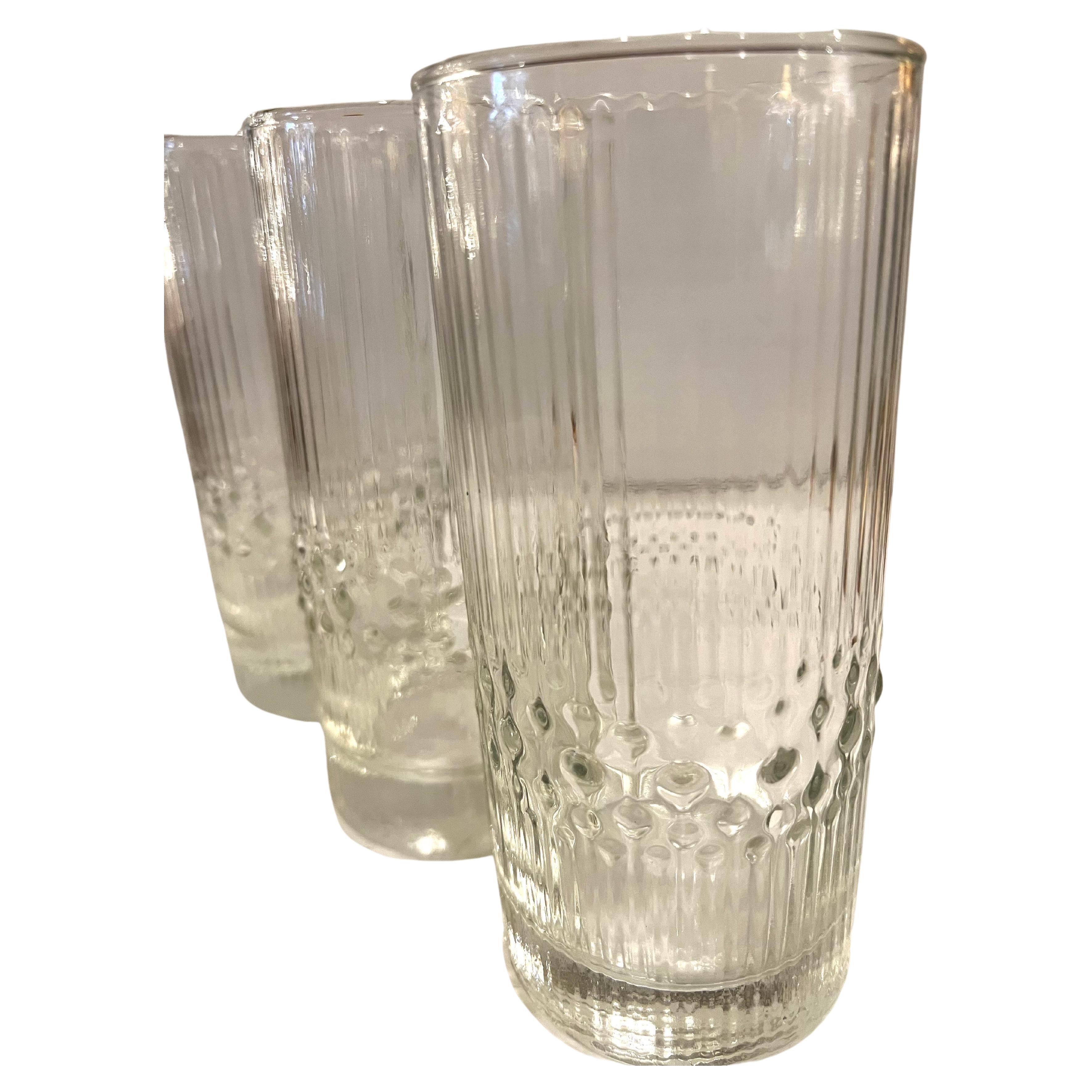 beautiful set of 4 glasses by Tapio Wirkkala textured glasses. Excellent condition no chips or cracks.