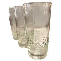 Set of 4 Tall Clear Textured Highball Glasses by Tapio Wirkkala