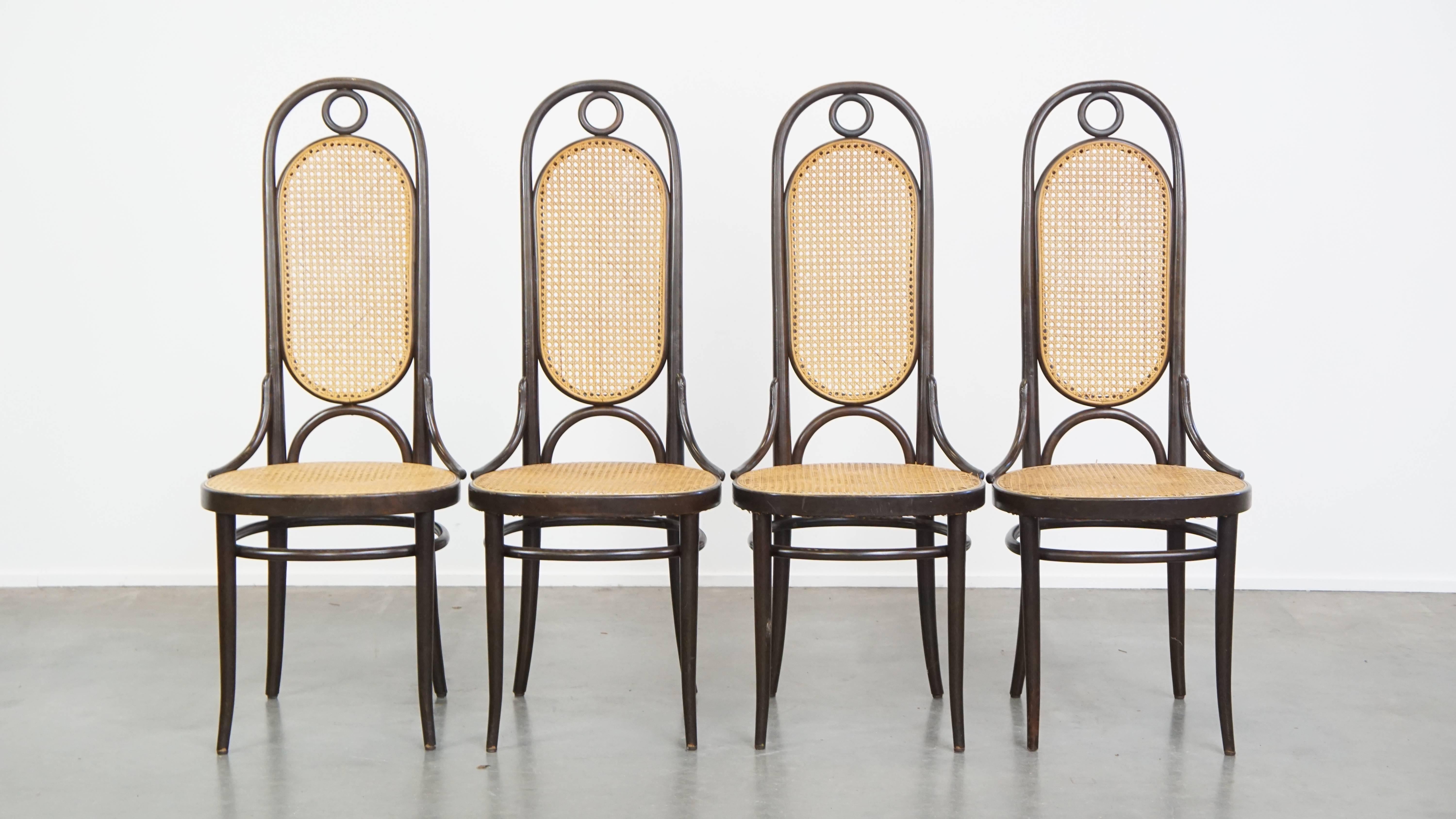 Set of 4 Tall Vintage Bentwood 