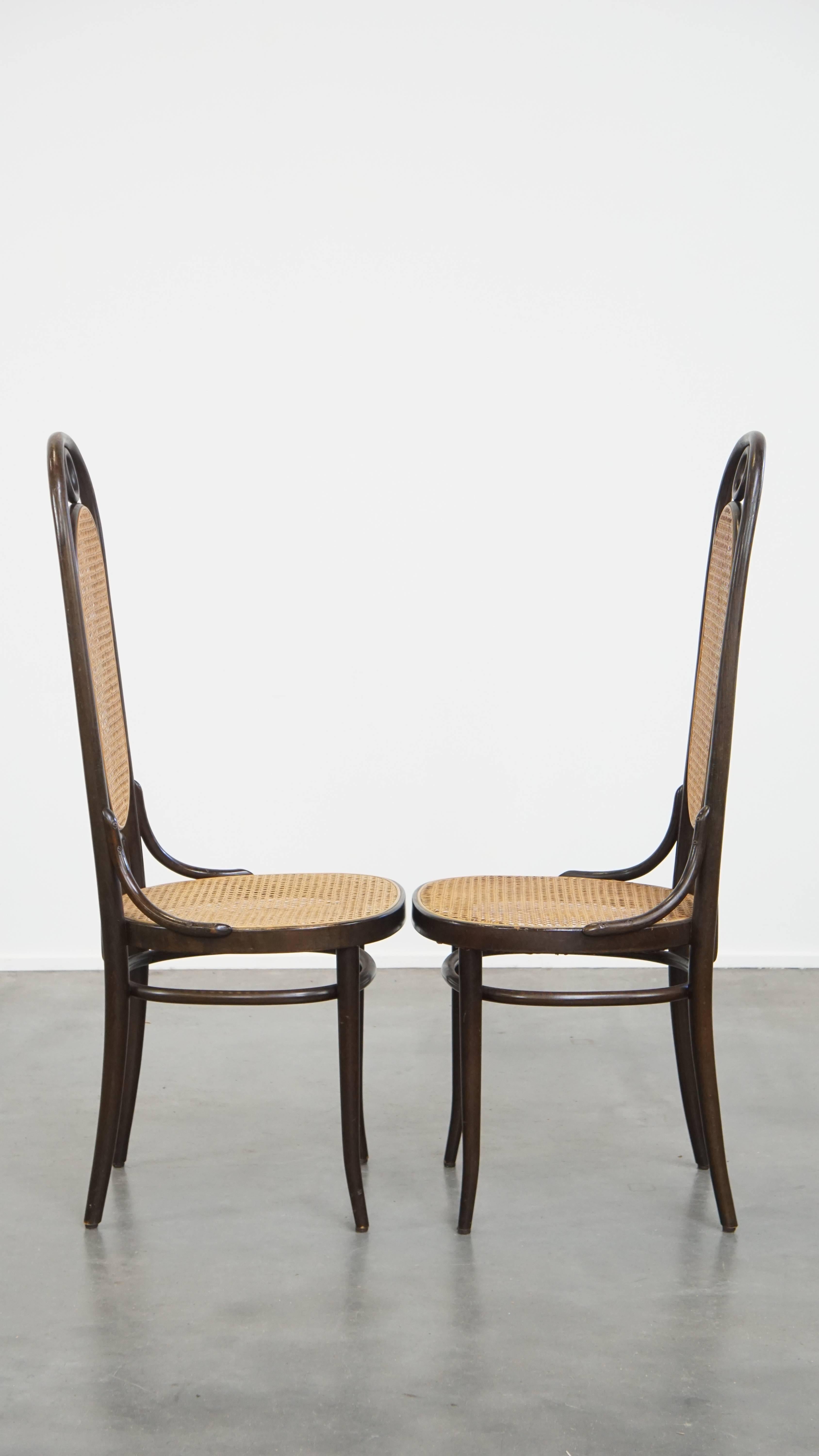 Hand-Crafted Set of 4 Tall Vintage Bentwood 