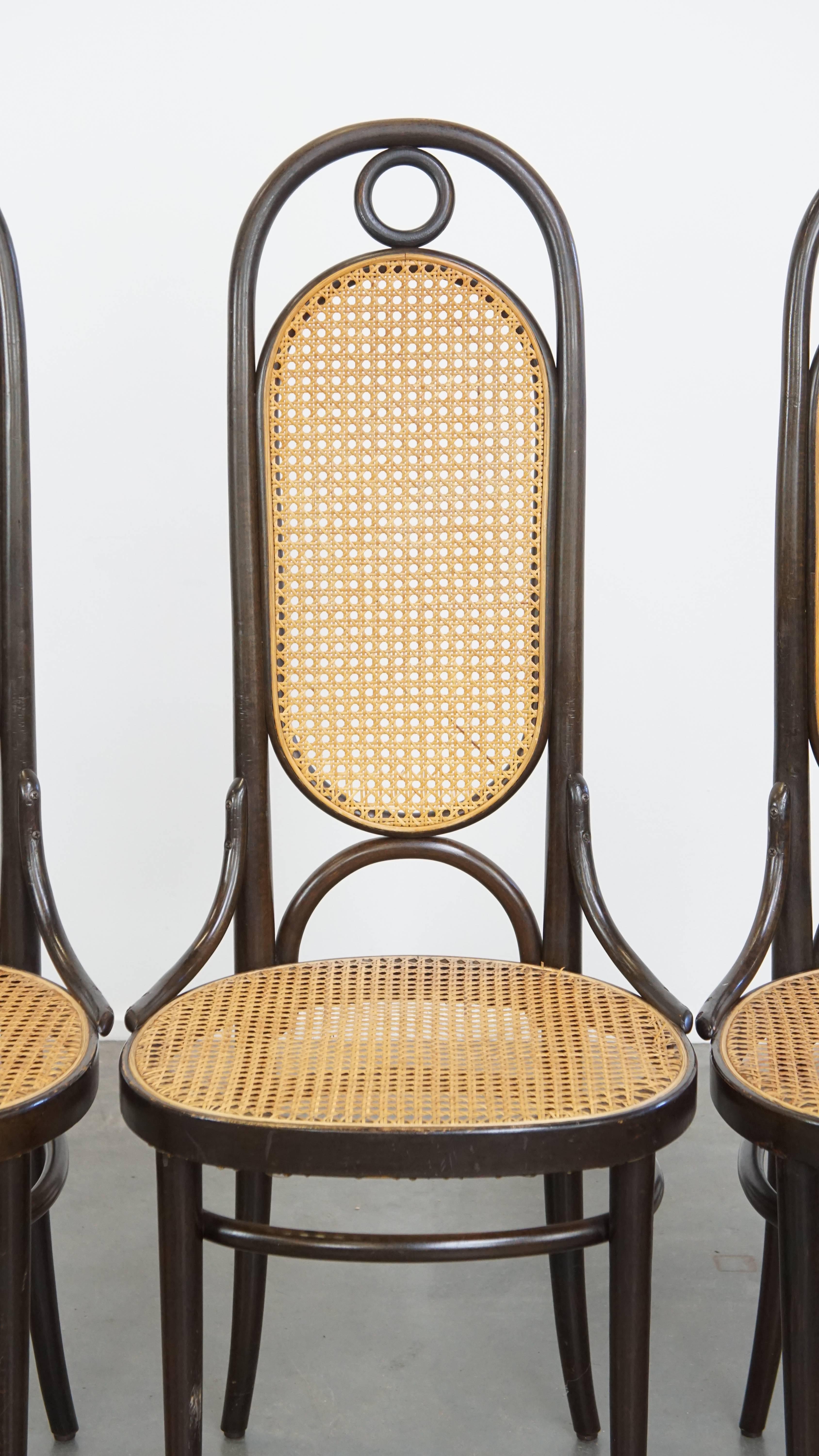 Wood Set of 4 Tall Vintage Bentwood 