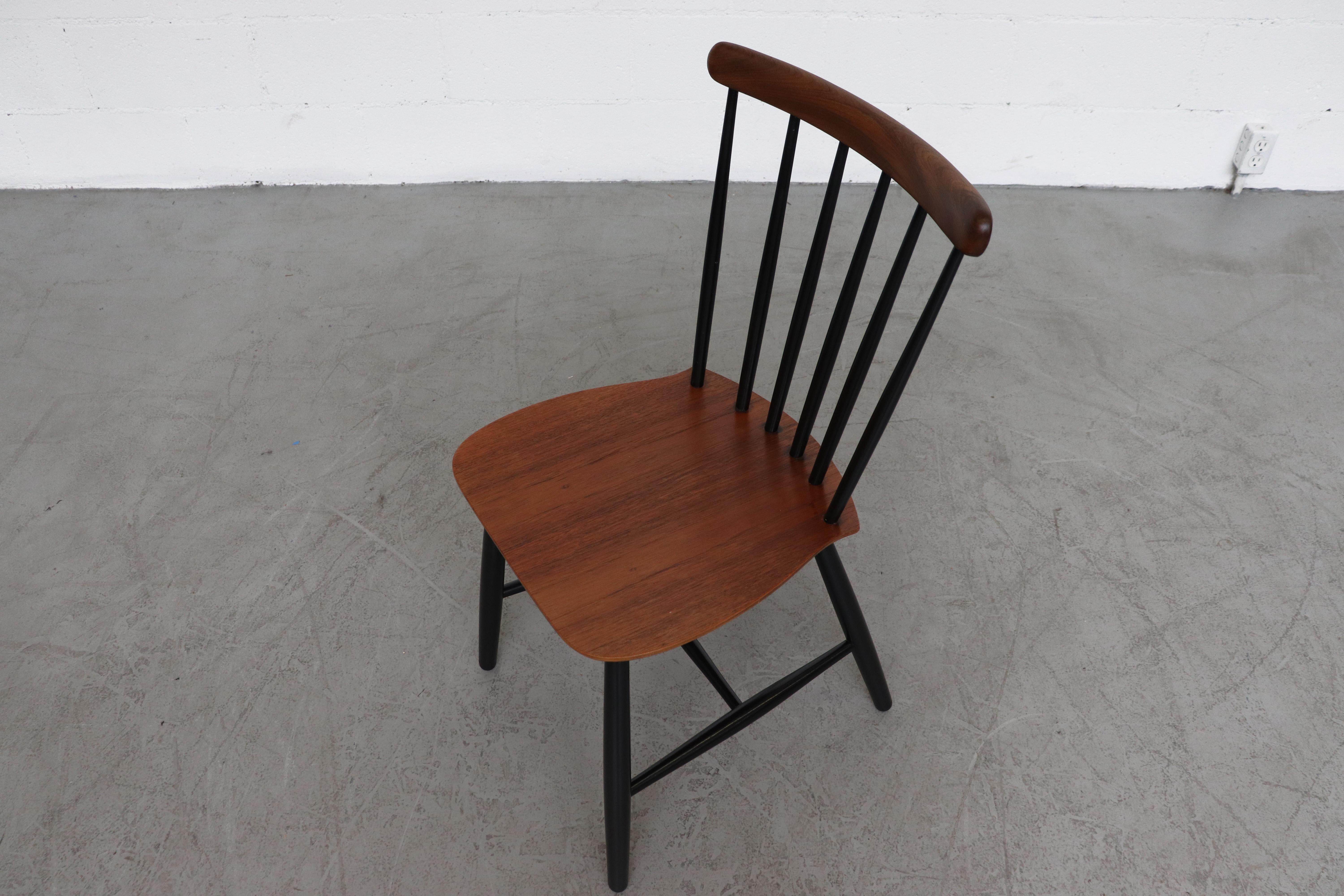 Teak Set of 4 Tapiovaara Style Spindle Back Chairs
