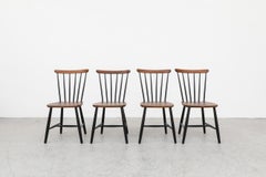 Set of 4 Tapiovaara Style Spindle Back Dining Chairs