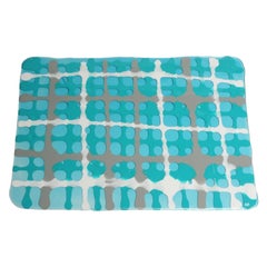 Lot de 4 tapis de table en tartan aqua, turquoise mat, blanc et gris de Paola Navone