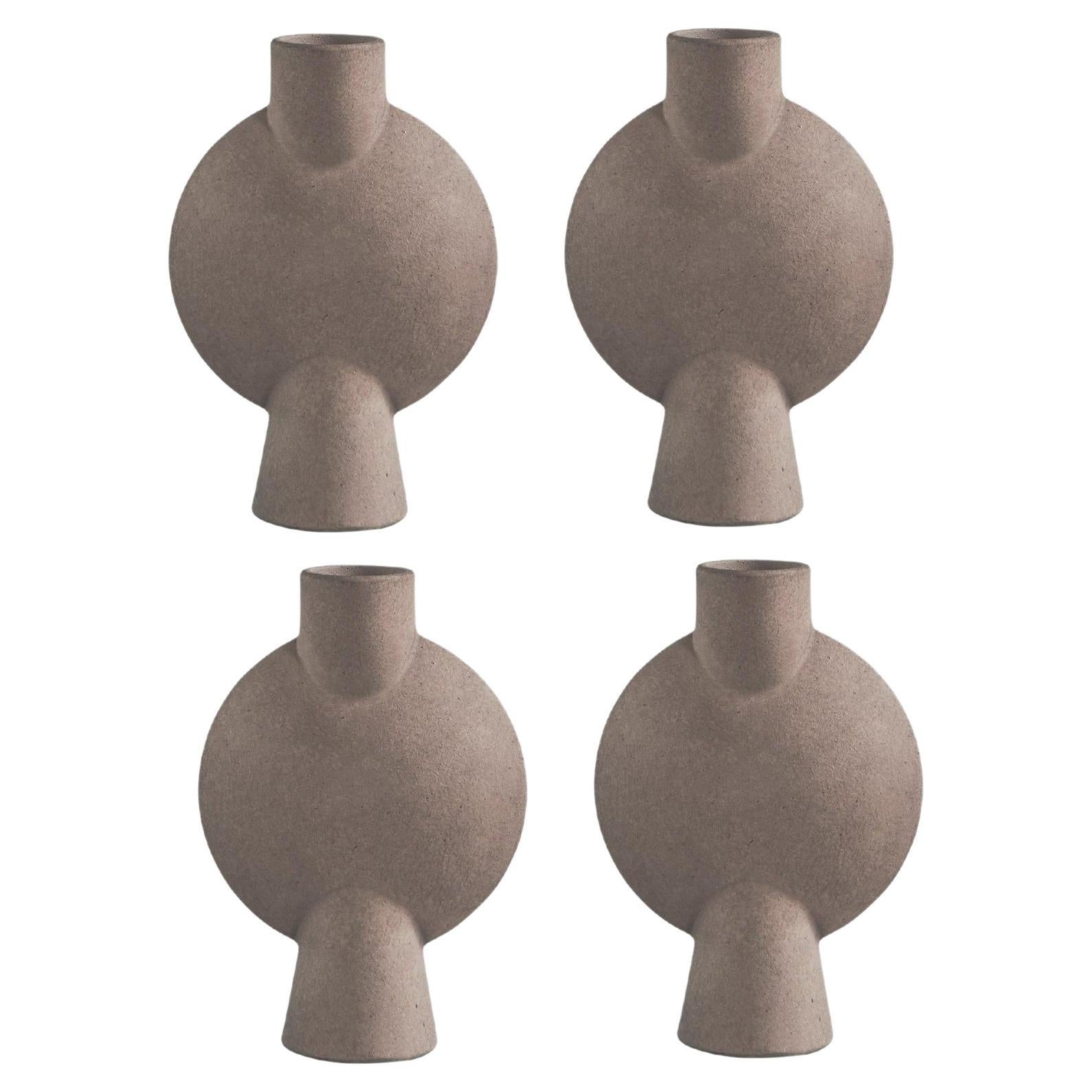 Set of 4 Taupe Mini Sphere Vase Bubl by 101 Copenhagen For Sale