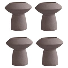Set of 4 Taupe Sphere Vases Fat by 101 Copenhagen