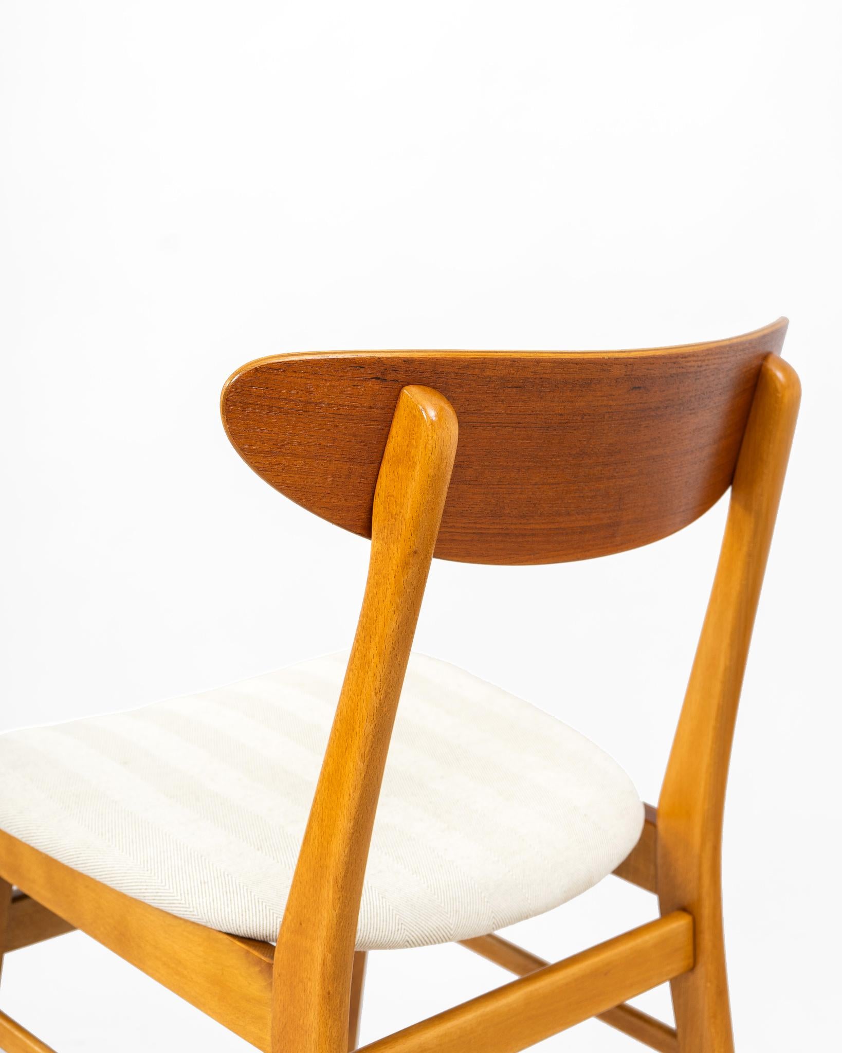Oiled Set of 4 Teak and Beech Chairs Model 210 from Farstrup Stolefabrik, circa 1960 For Sale