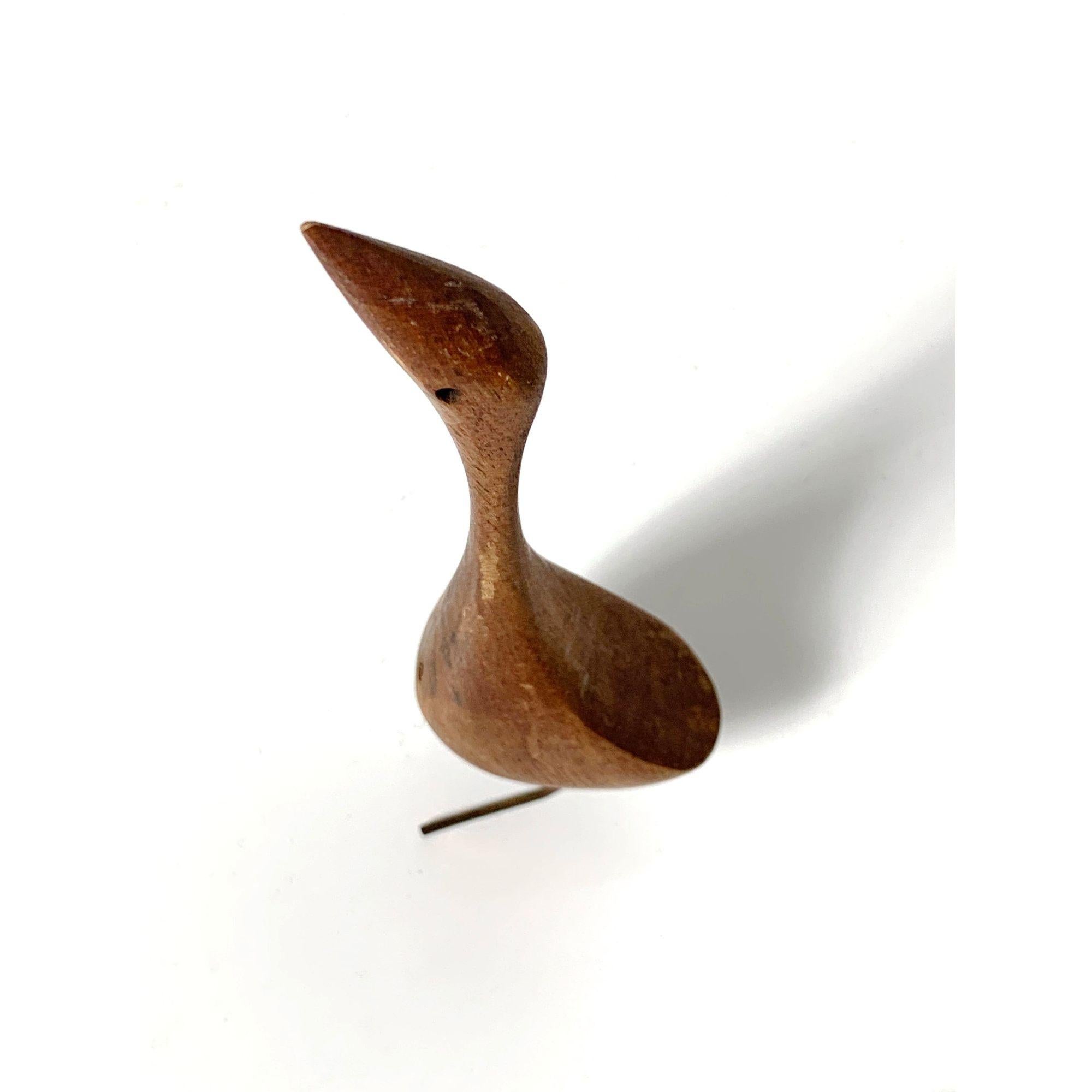 Set of 4 Teak Bird Sculptures in the Style of Jacob Hermann circa 1950s For Sale 2