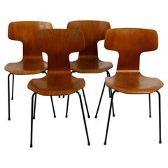 Set of 4 Teak Chairs by Arne Jacobsen for Fritz Hansen Model 3103 from 1973