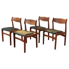 Set of 4 Teak Chairs Erik Buck, Gray, 1960s