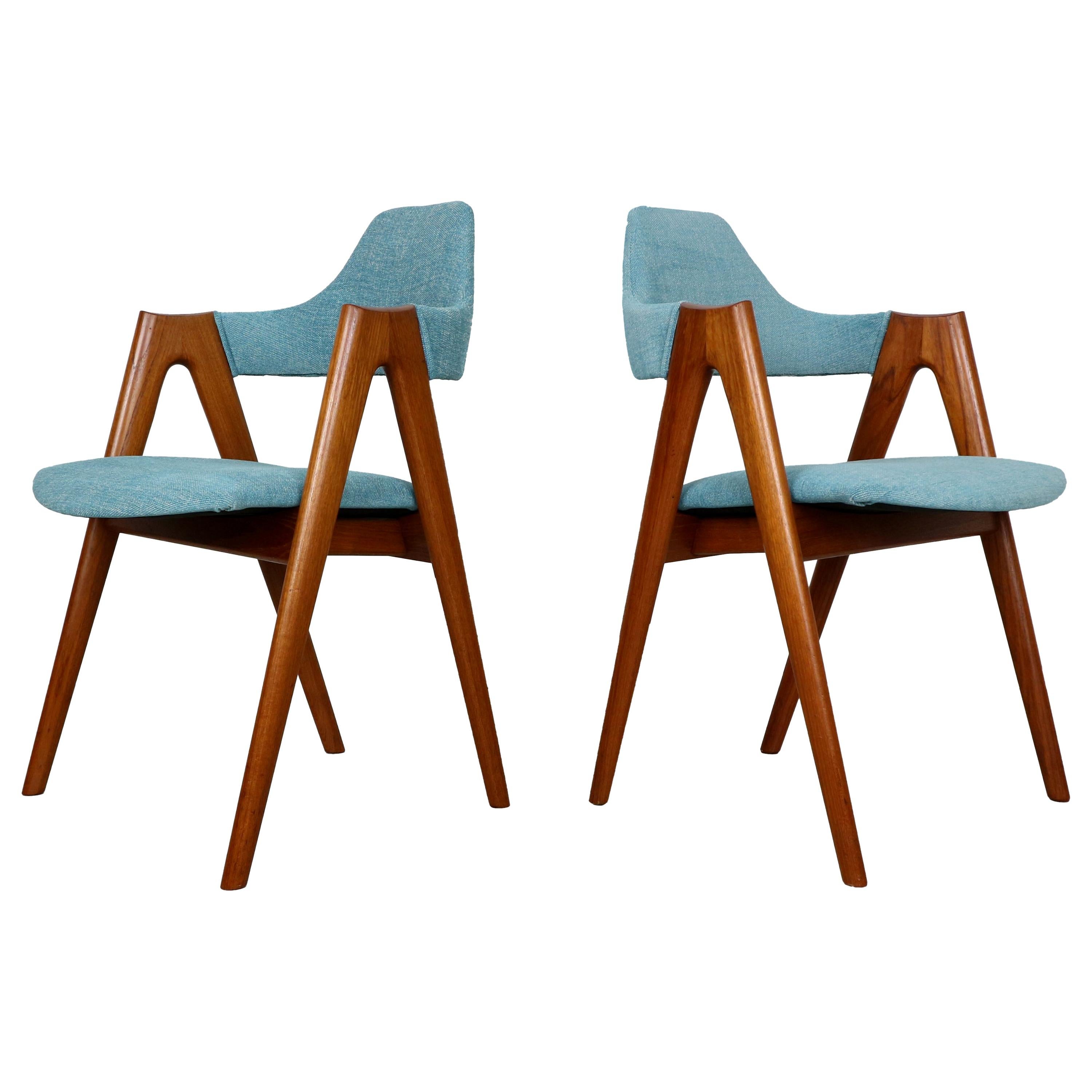 Set of 4 Teak Compass Chairs by Kai Kristiansen for SVA Møbler