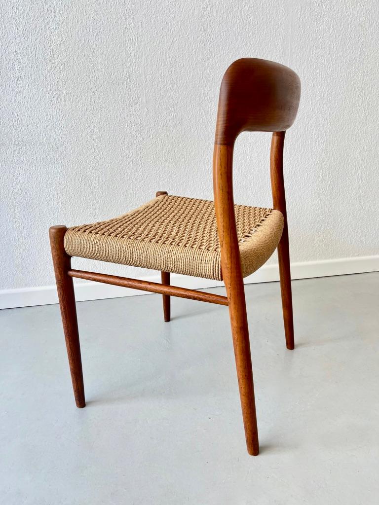 Set of 4 Teak & Cord Dining Chairs by Niels Møller, Denmark ca. 1960s 1