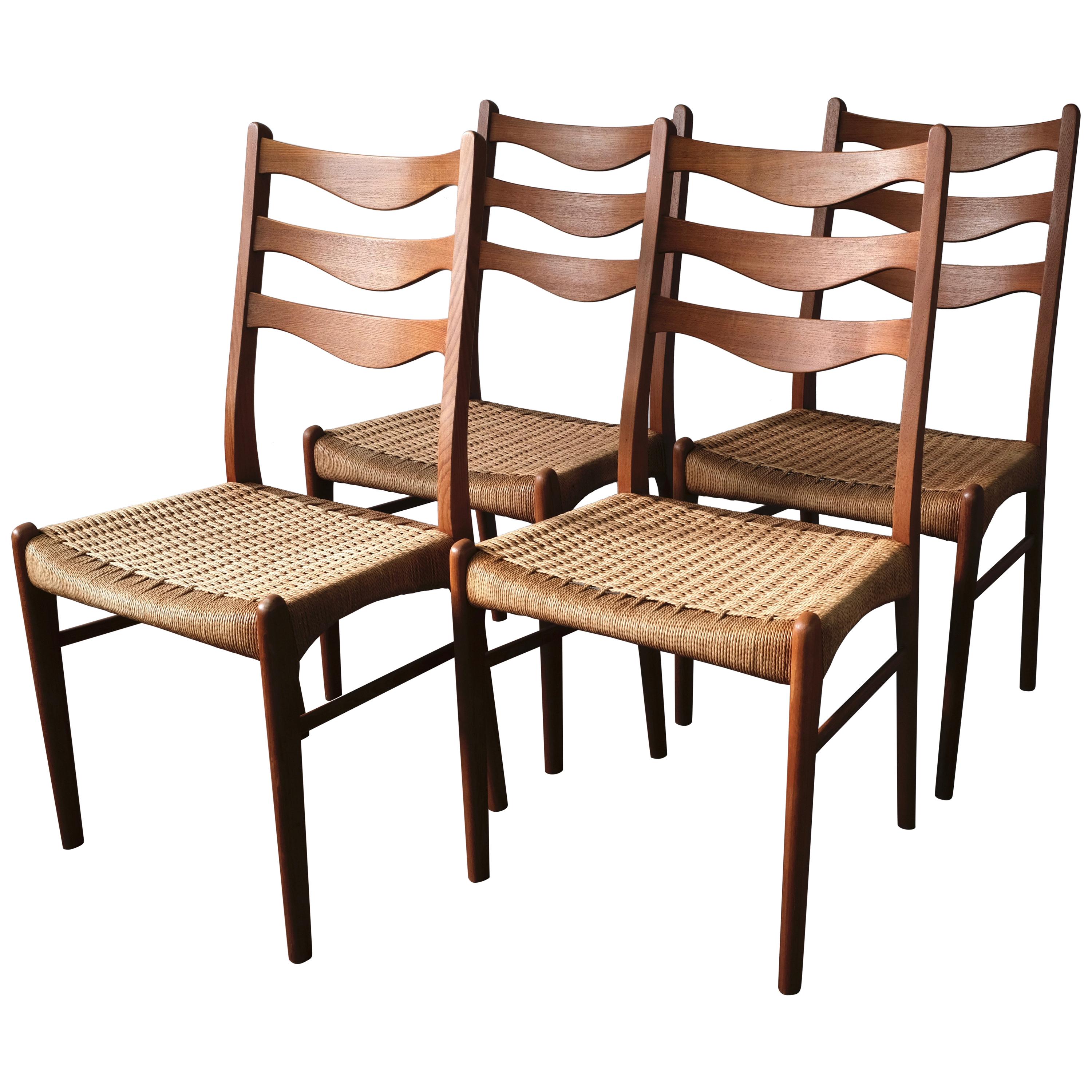Set of 4 Teak Dining Chairs by Arne Wahl-Iversen for Glyngøre Stolefabrik For Sale
