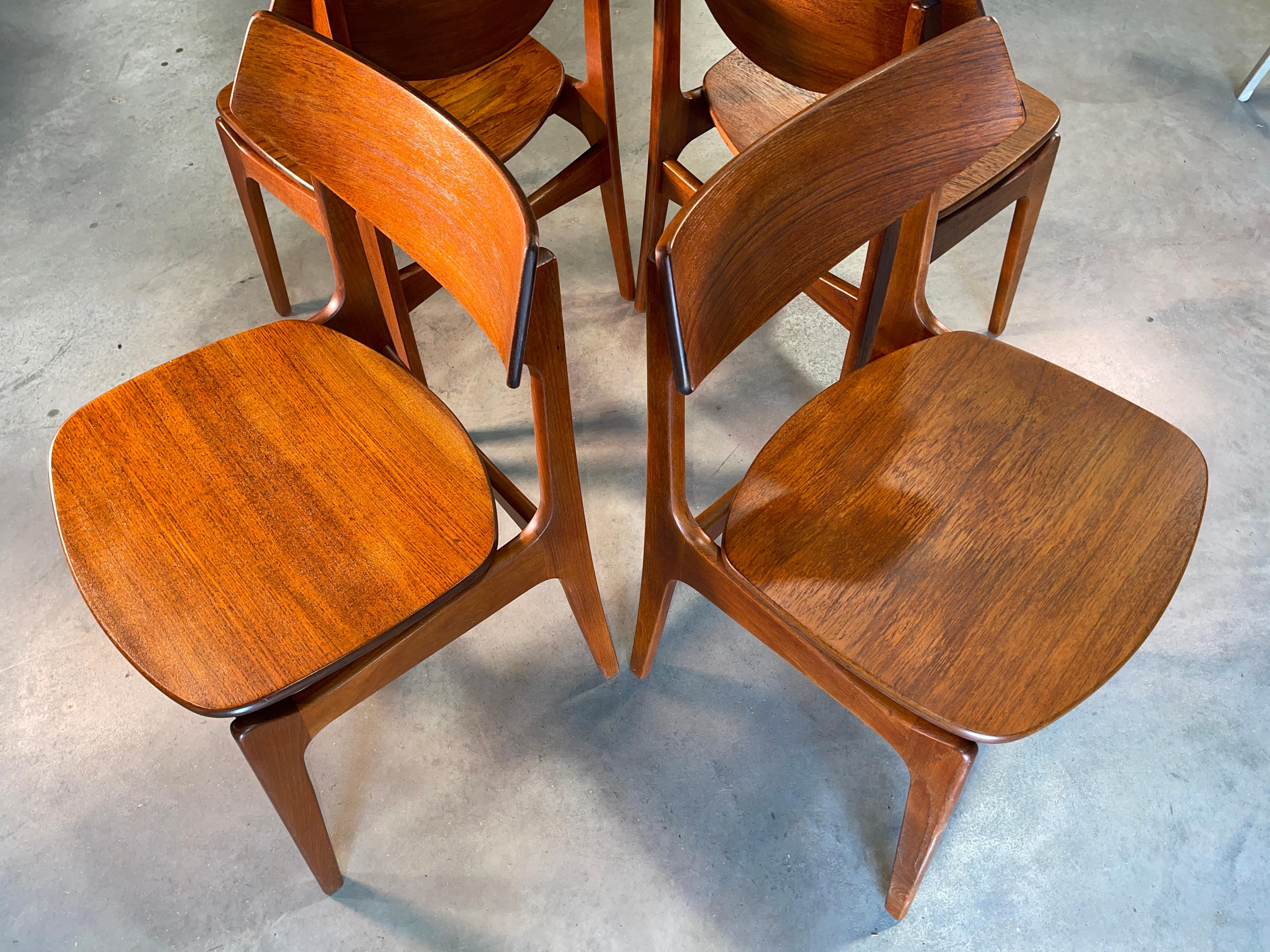 Set of 4 Teak Dining Chairs by Erik Buch for Funder-Schmidt & Madsen, Odense 4