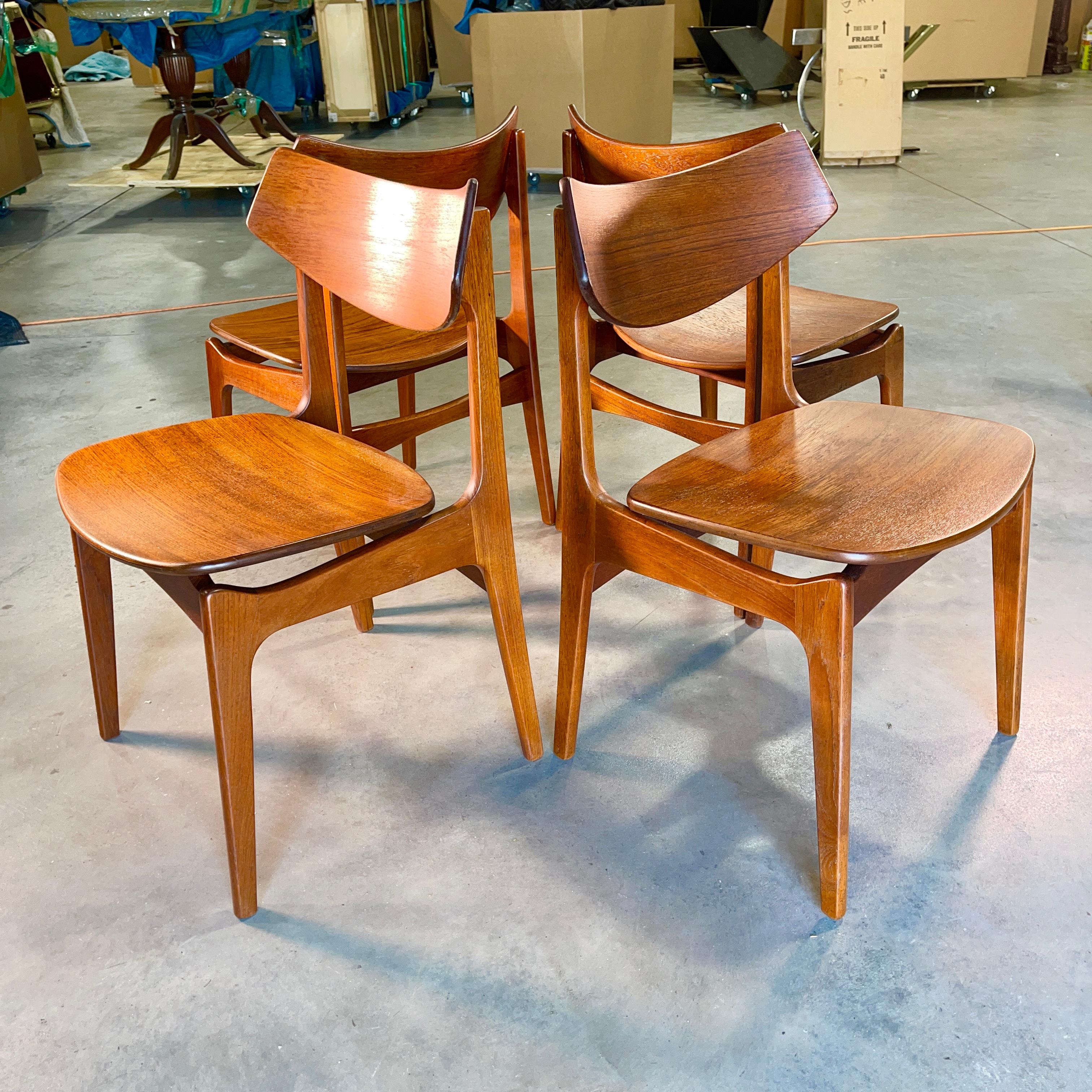Set of 4 Teak Dining Chairs by Erik Buch for Funder-Schmidt & Madsen, Odense 5