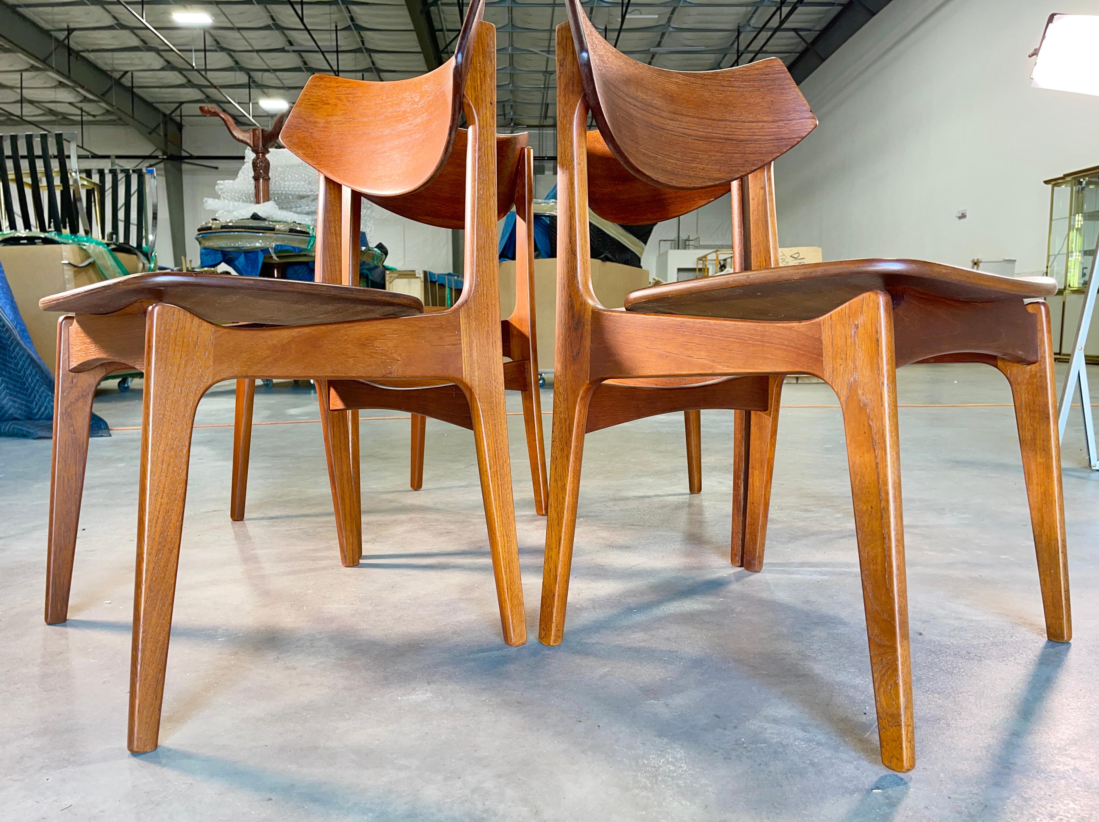Set of 4 Teak Dining Chairs by Erik Buch for Funder-Schmidt & Madsen, Odense 6