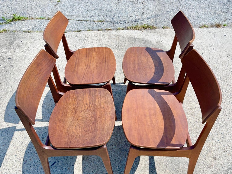 Set of 4 Teak Dining Chairs by Erik Buch for Funder-Schmidt & Madsen, Odense For Sale 8
