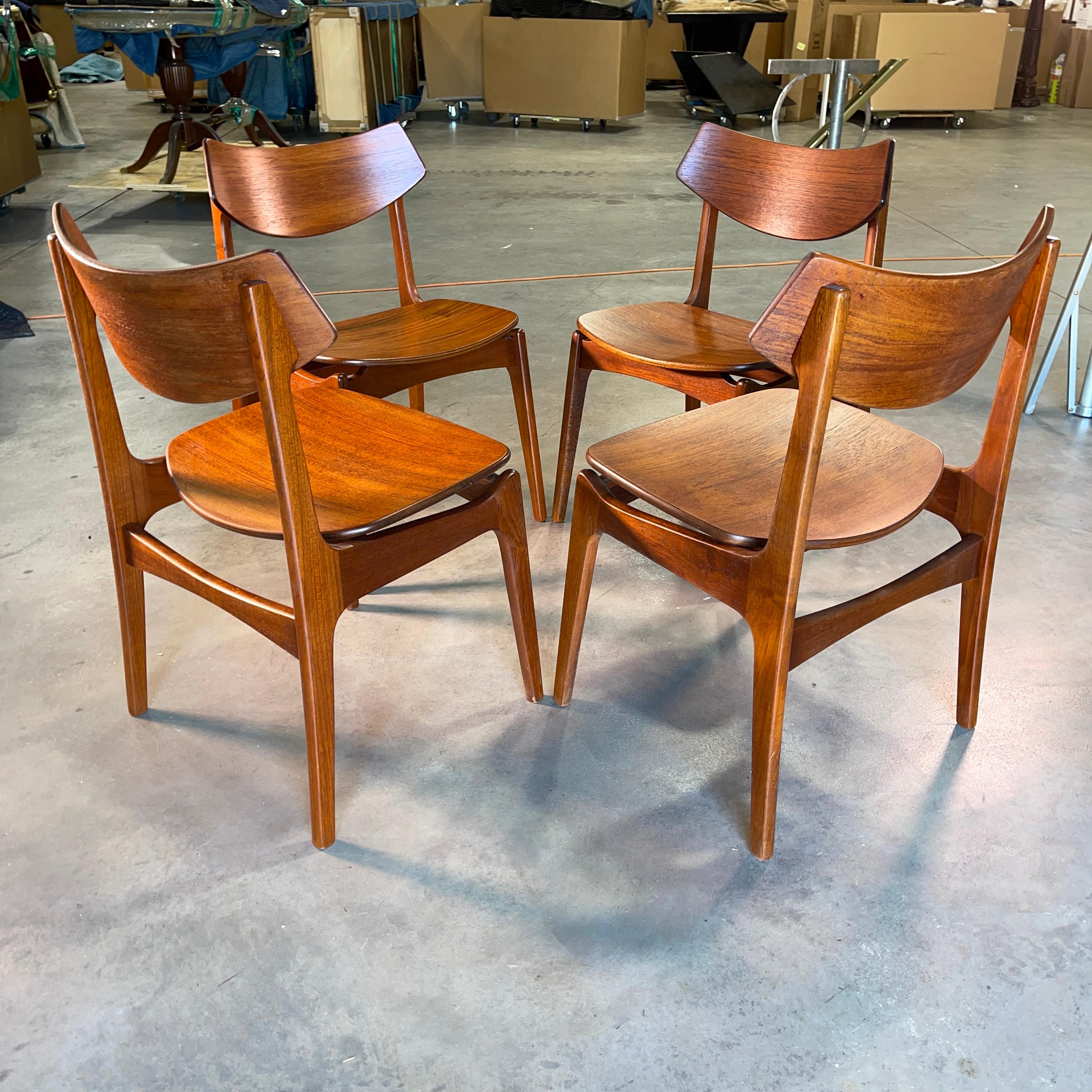 Set of 4 Teak Dining Chairs by Erik Buch for Funder-Schmidt & Madsen, Odense 7