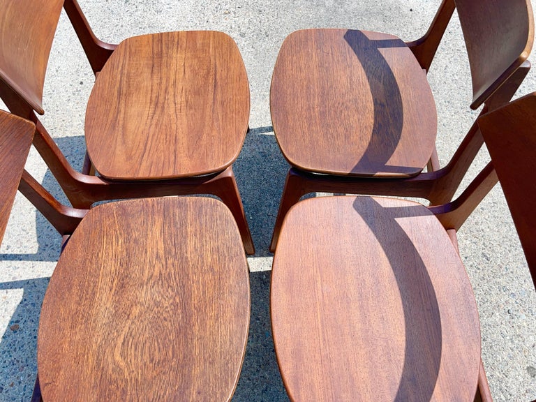 Set of 4 Teak Dining Chairs by Erik Buch for Funder-Schmidt & Madsen, Odense For Sale 9