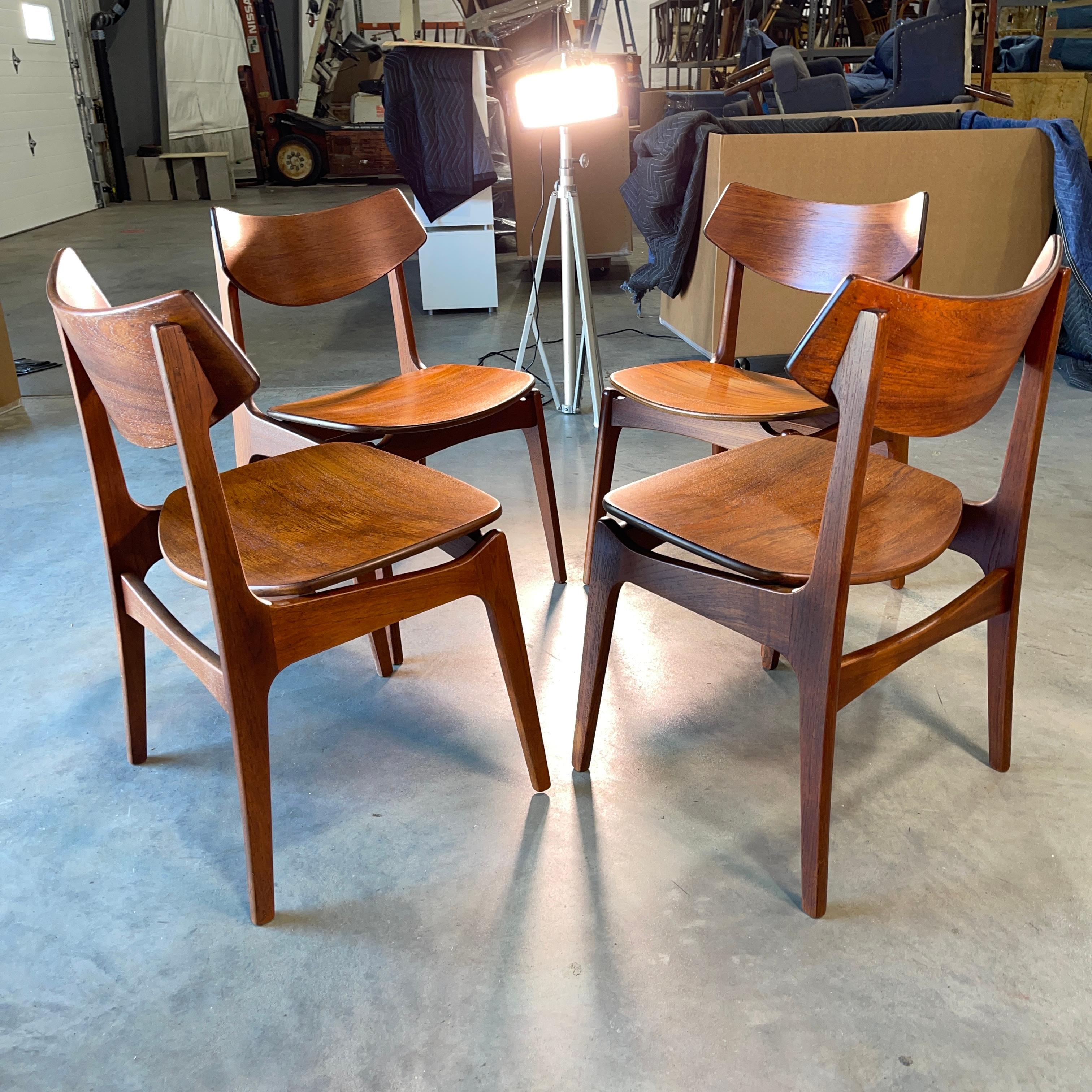 Set of 4 Teak Dining Chairs by Erik Buch for Funder-Schmidt & Madsen, Odense 8