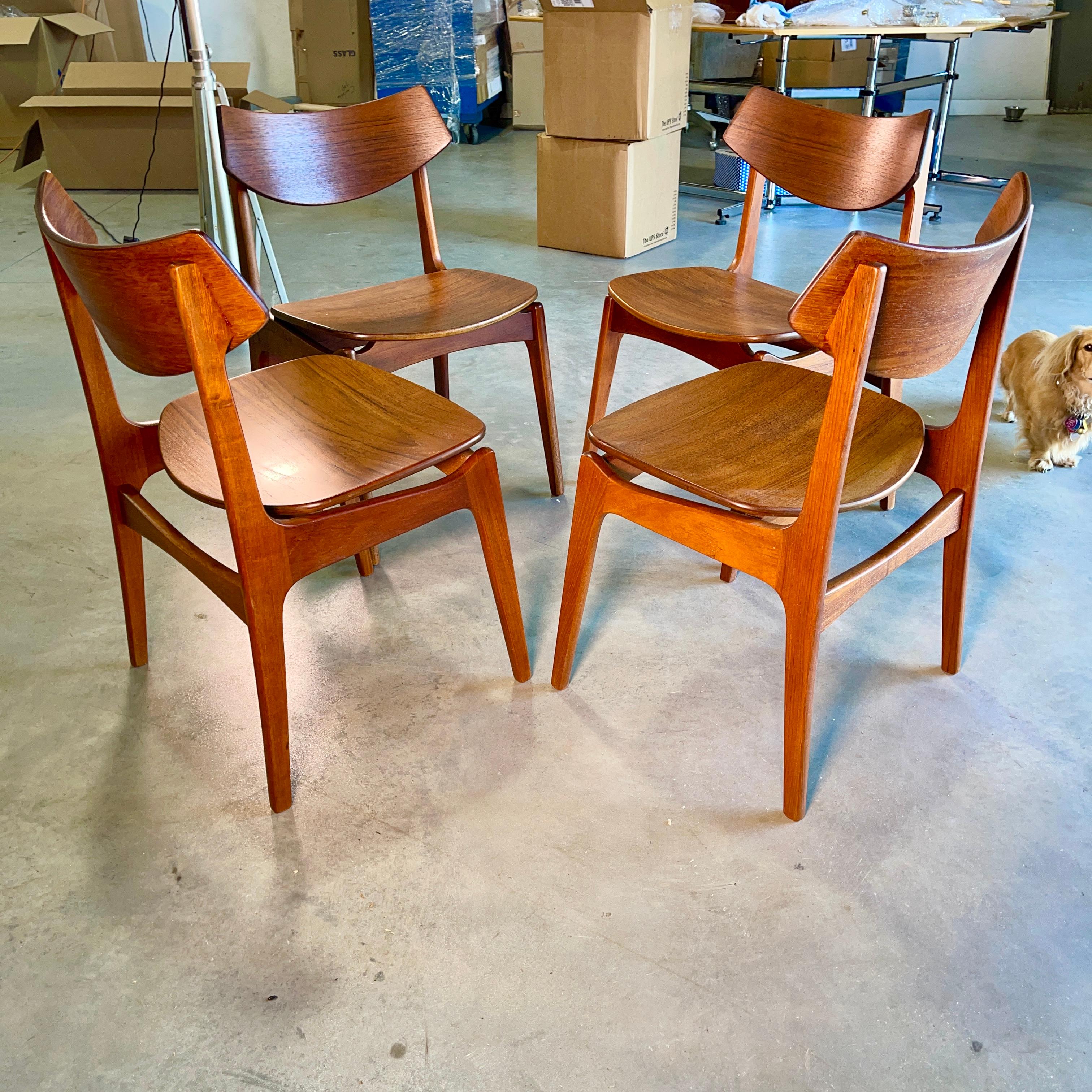 Set of 4 Teak Dining Chairs by Erik Buch for Funder-Schmidt & Madsen, Odense 9