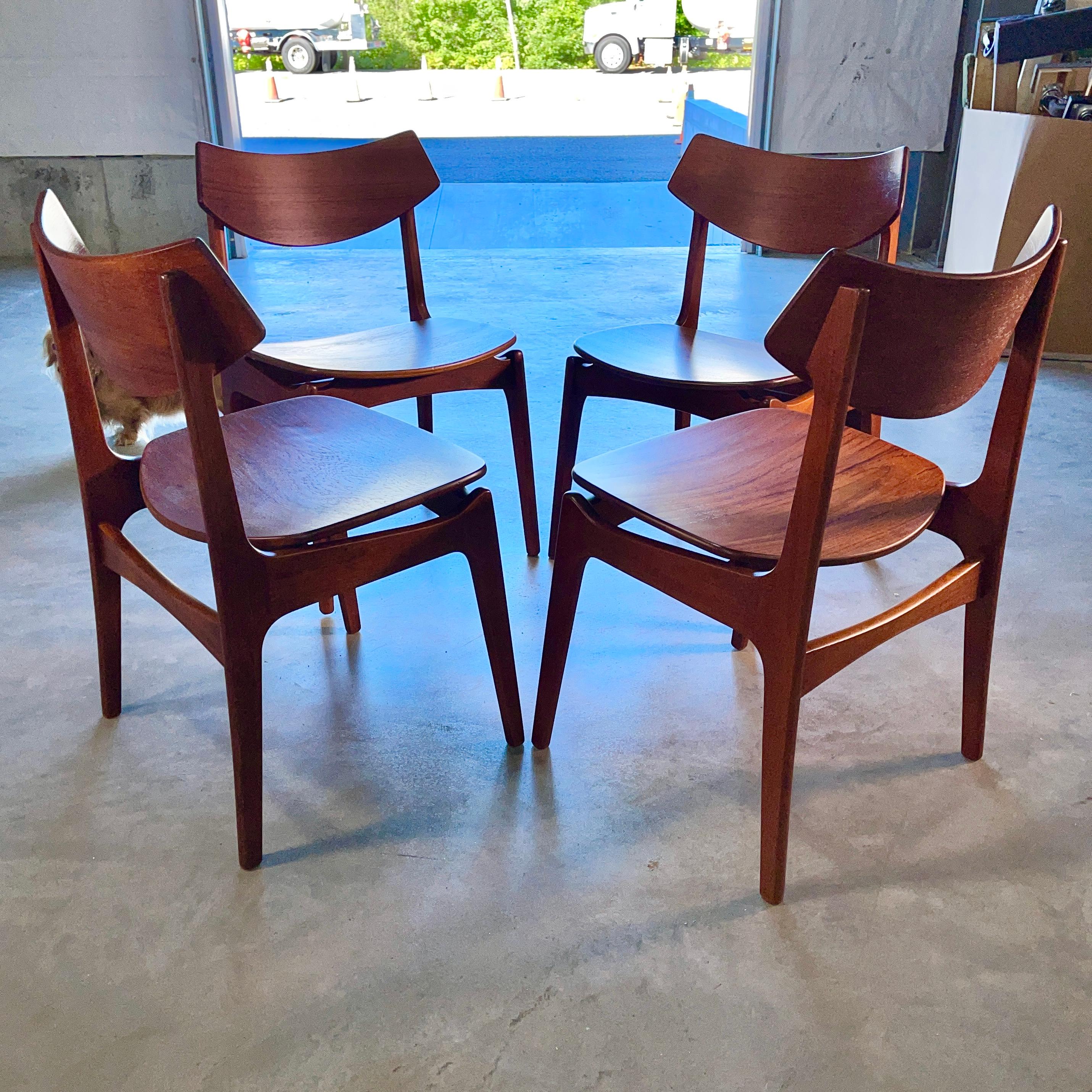 Set of 4 Teak Dining Chairs by Erik Buch for Funder-Schmidt & Madsen, Odense 11