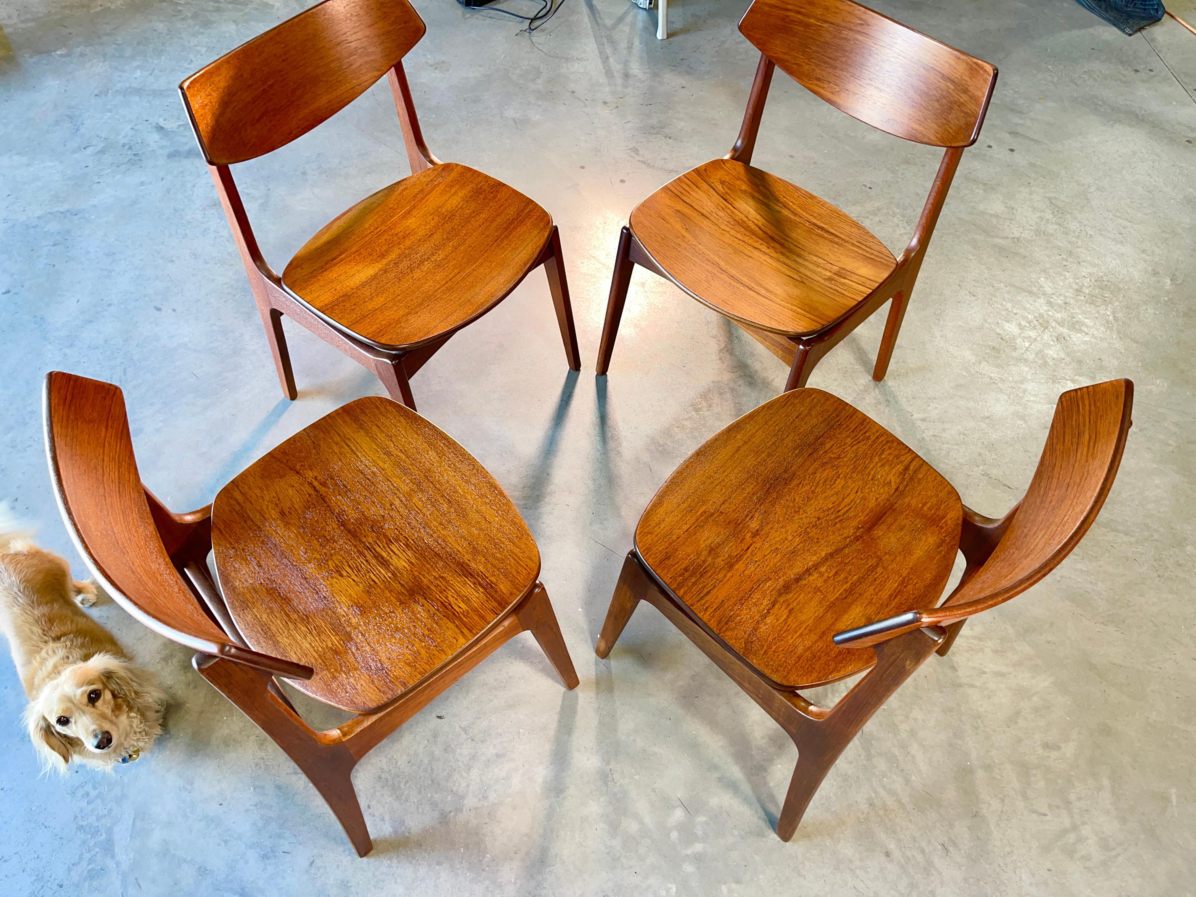 Set of 4 Teak Dining Chairs by Erik Buch for Funder-Schmidt & Madsen, Odense 12