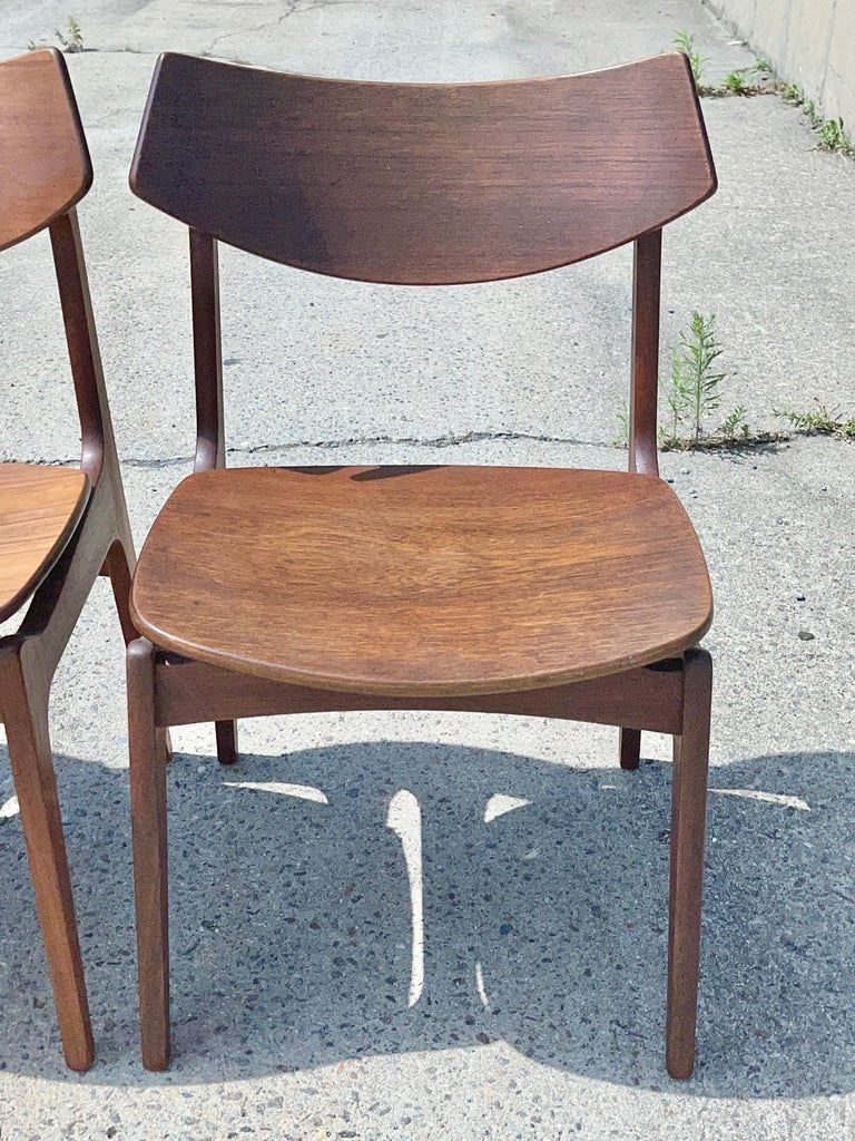 Mid-20th Century Set of 4 Teak Dining Chairs by Erik Buch for Funder-Schmidt & Madsen, Odense For Sale