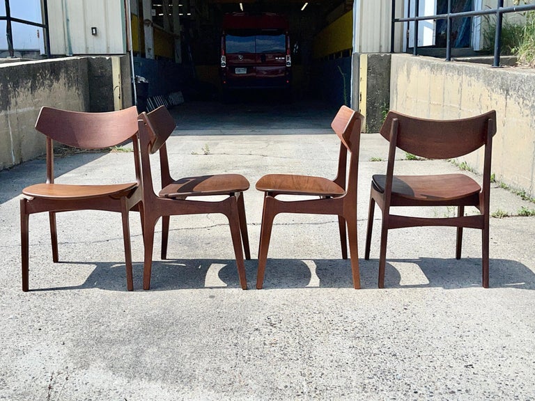 Set of 4 Teak Dining Chairs by Erik Buch for Funder-Schmidt & Madsen, Odense For Sale 1