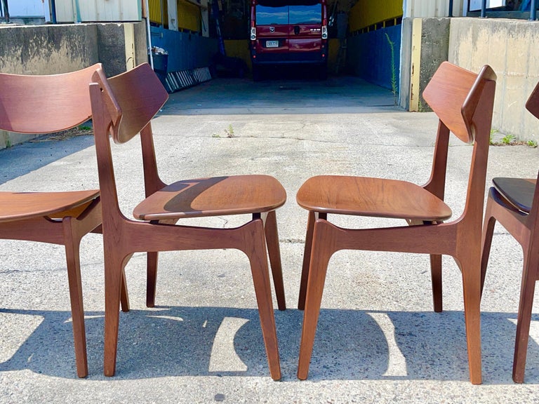 Set of 4 Teak Dining Chairs by Erik Buch for Funder-Schmidt & Madsen, Odense For Sale 2
