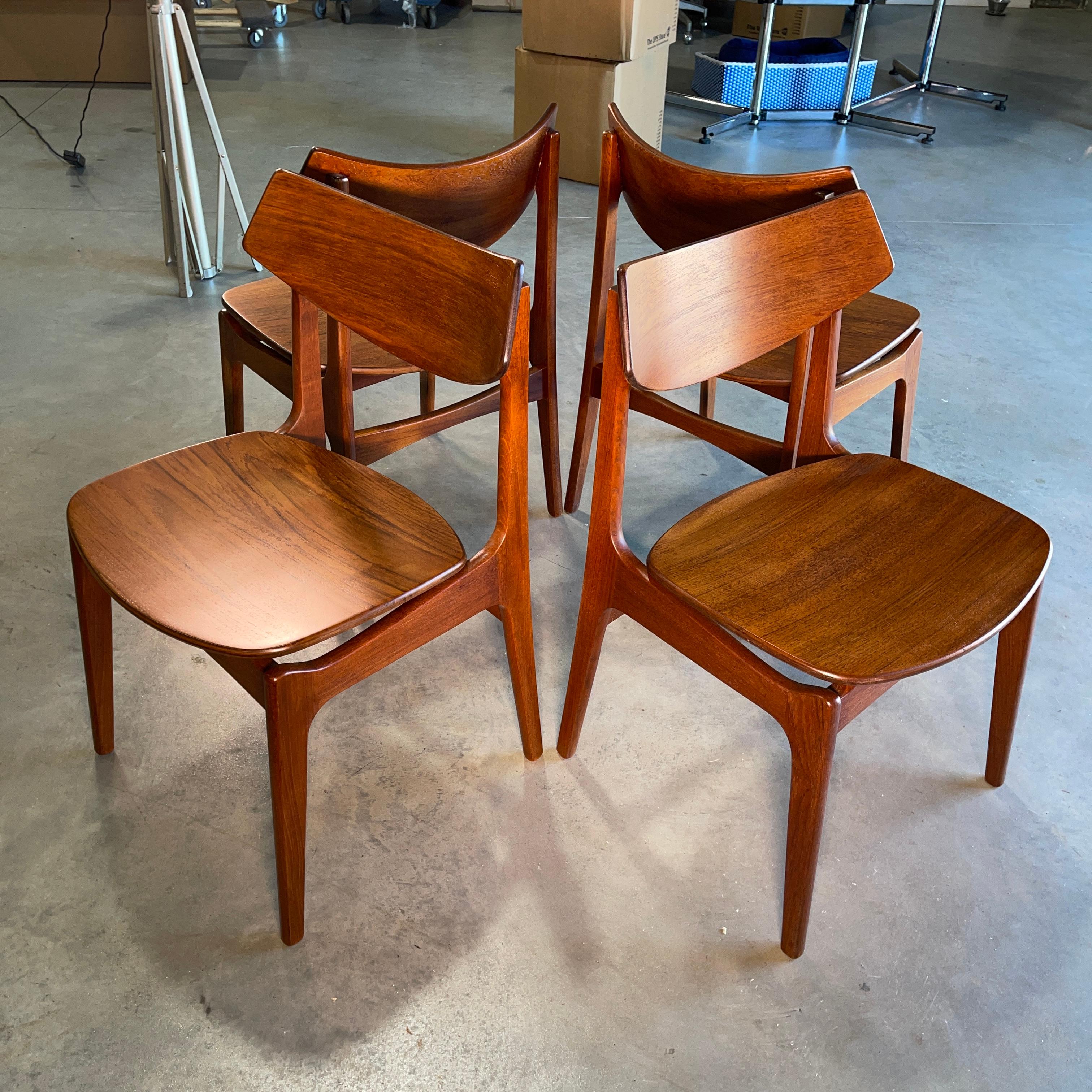 Set of 4 Teak Dining Chairs by Erik Buch for Funder-Schmidt & Madsen, Odense 2