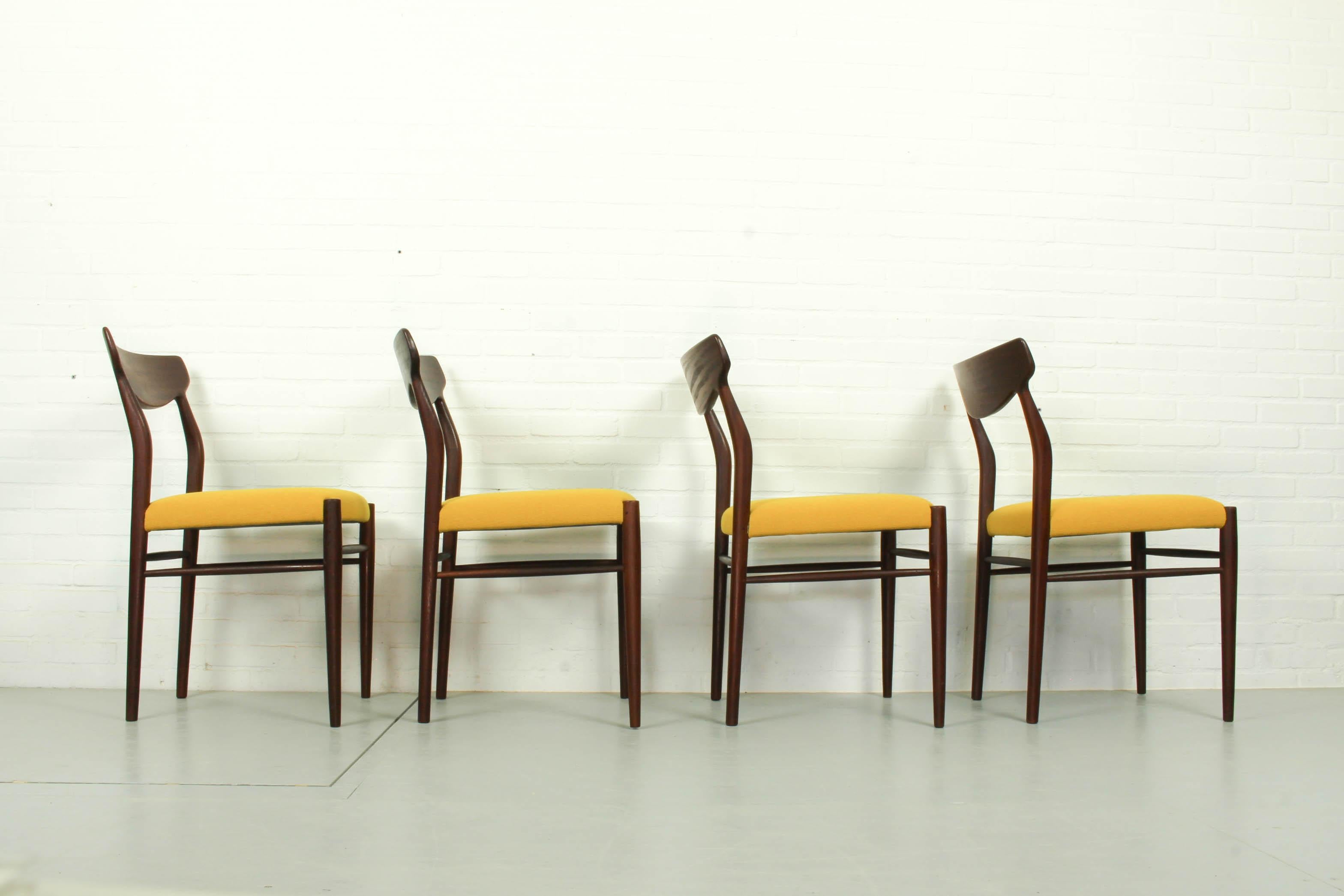 Mid-Century Modern Set of 4 Teak Dining Chairs by Harry Ostergaard, 1950s