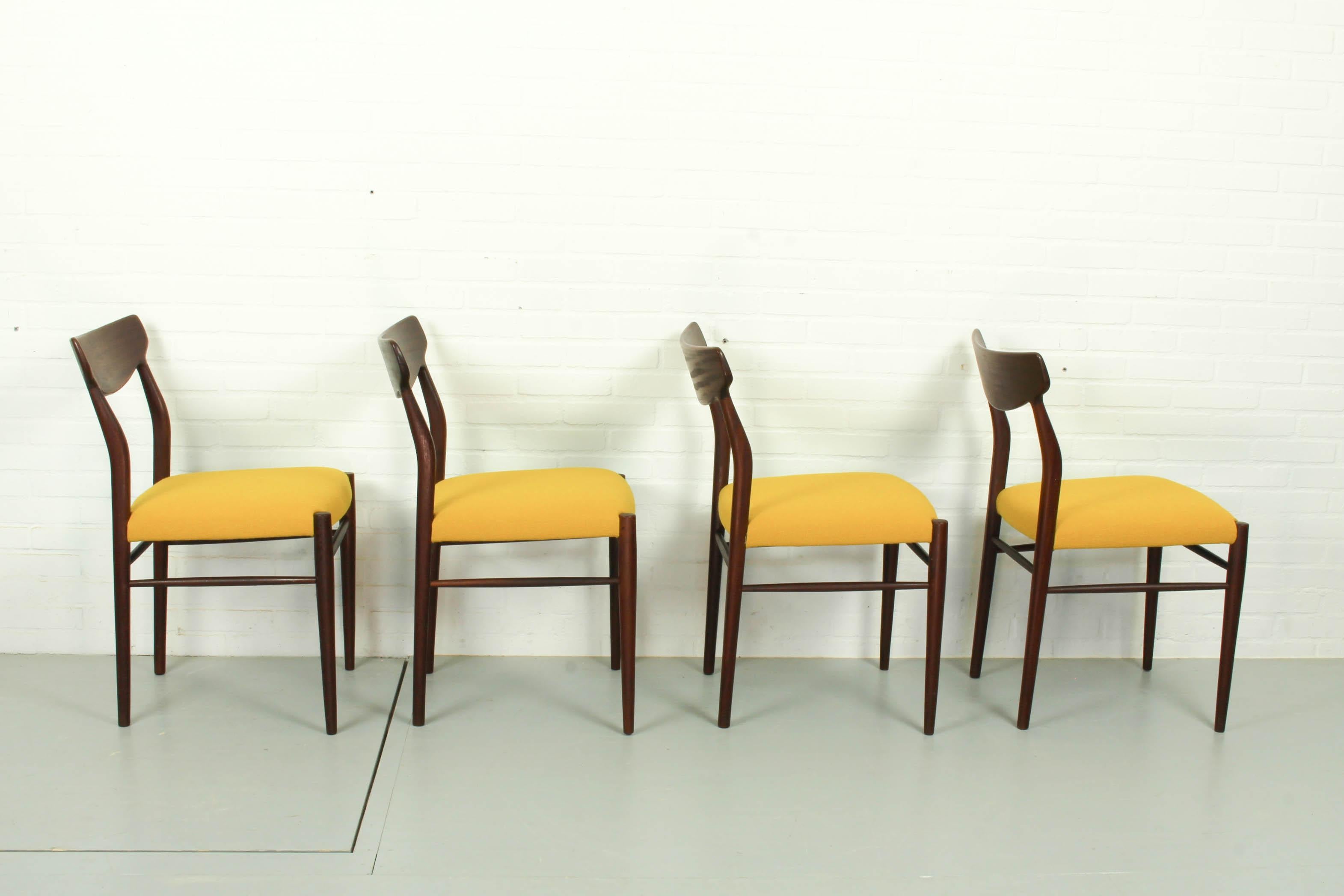 Danish Set of 4 Teak Dining Chairs by Harry Ostergaard, 1950s
