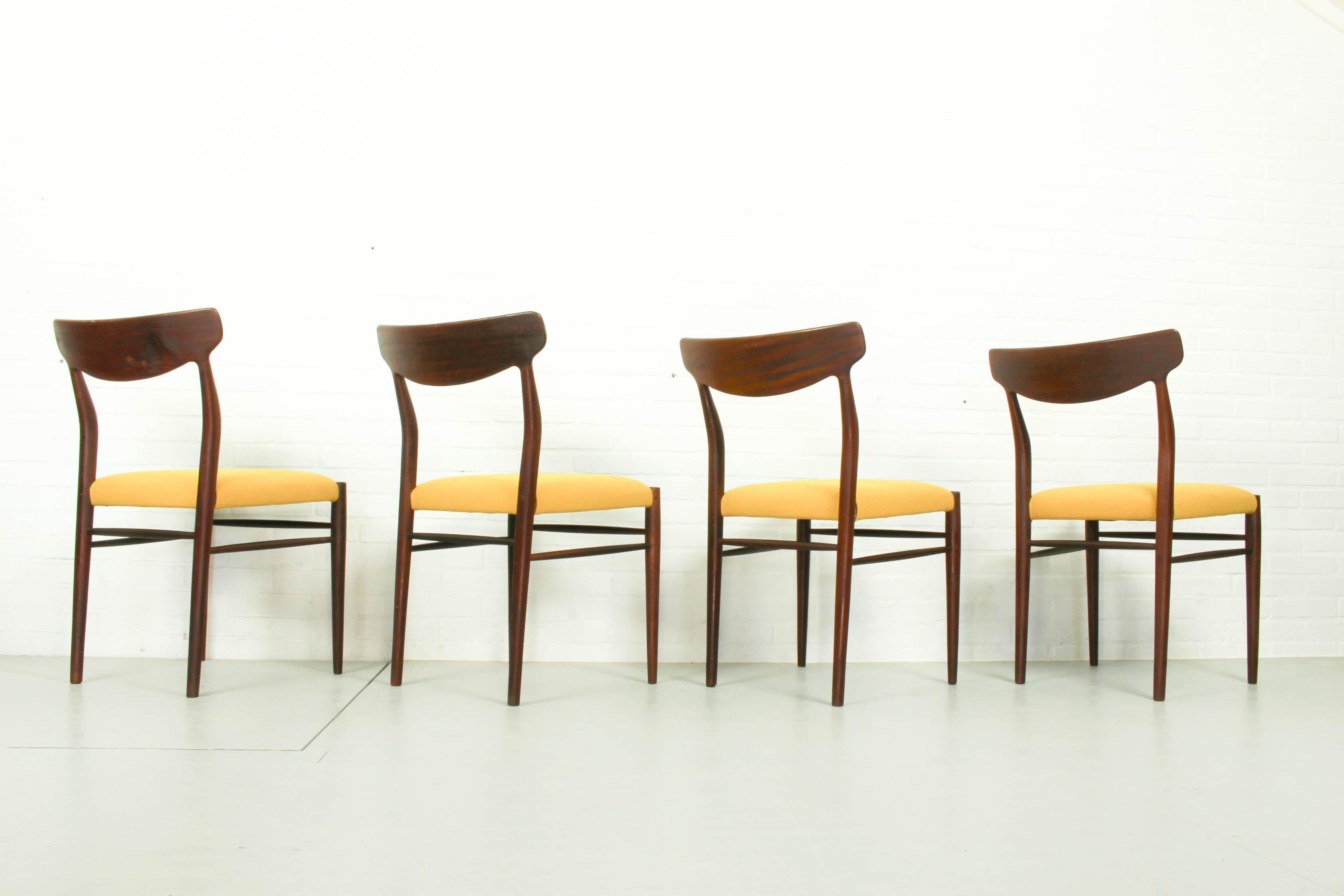 20th Century Set of 4 Teak Dining Chairs by Harry Ostergaard, 1950s