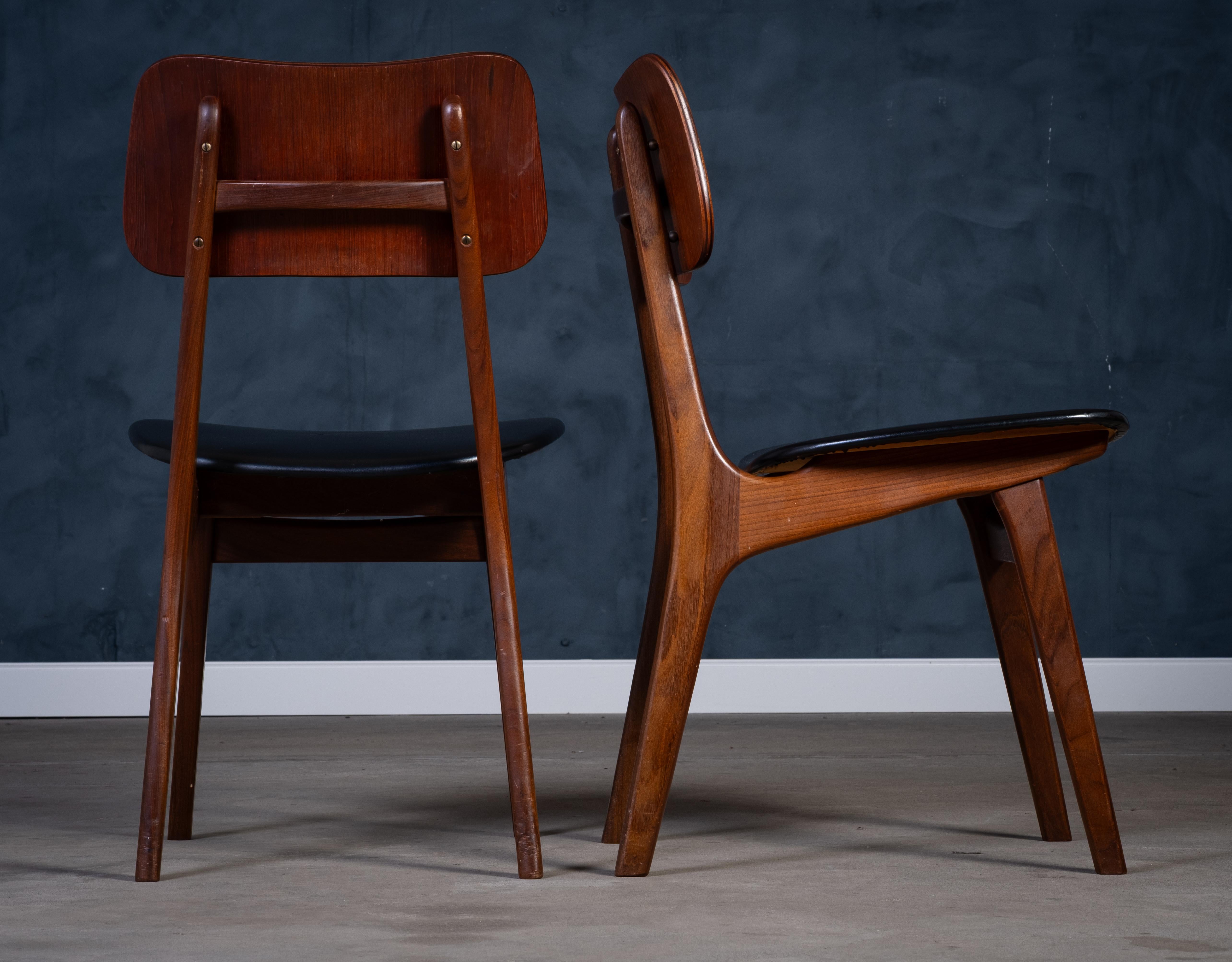 Teak Set di 4 sedie da pranzo in teak di Ib Kofod-Larsen, anni '60 in vendita