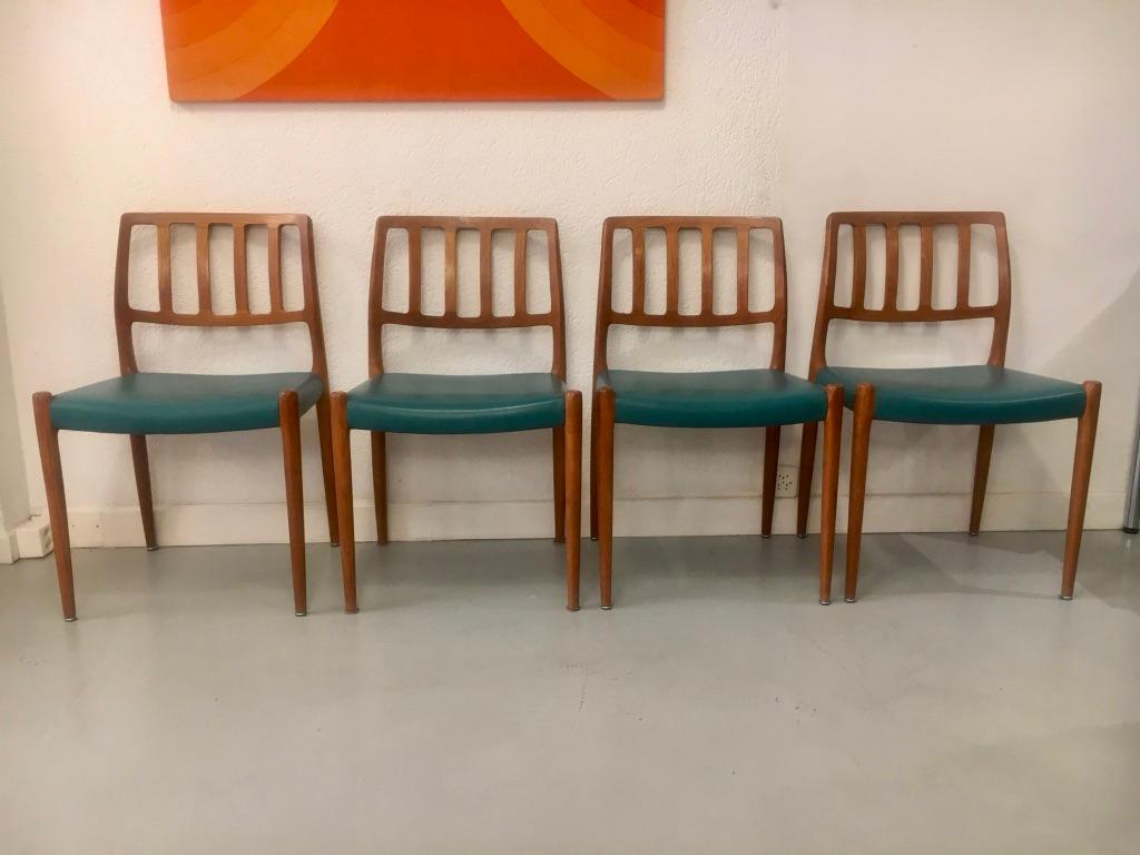 Danish Set of 4 Teak Dining Chairs by Niels O. Møller for J.L. Møllers, Denmark