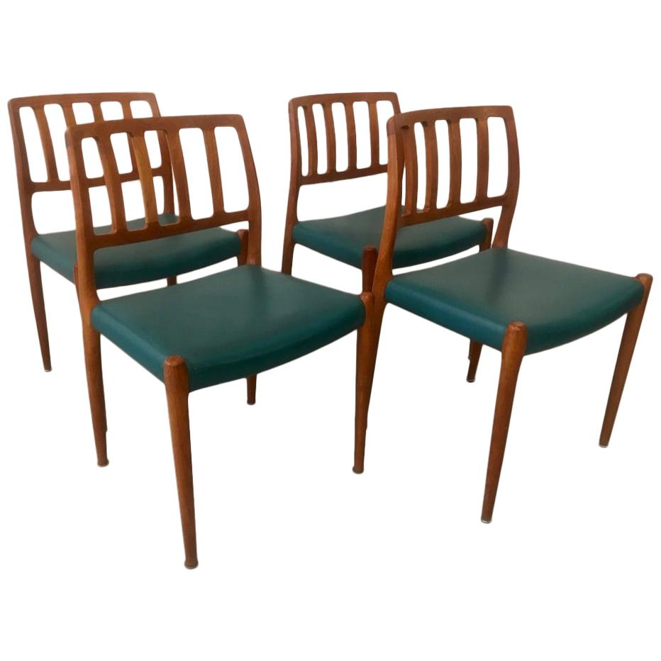 Set of 4 Teak Dining Chairs by Niels O. Møller for J.L. Møllers, Denmark