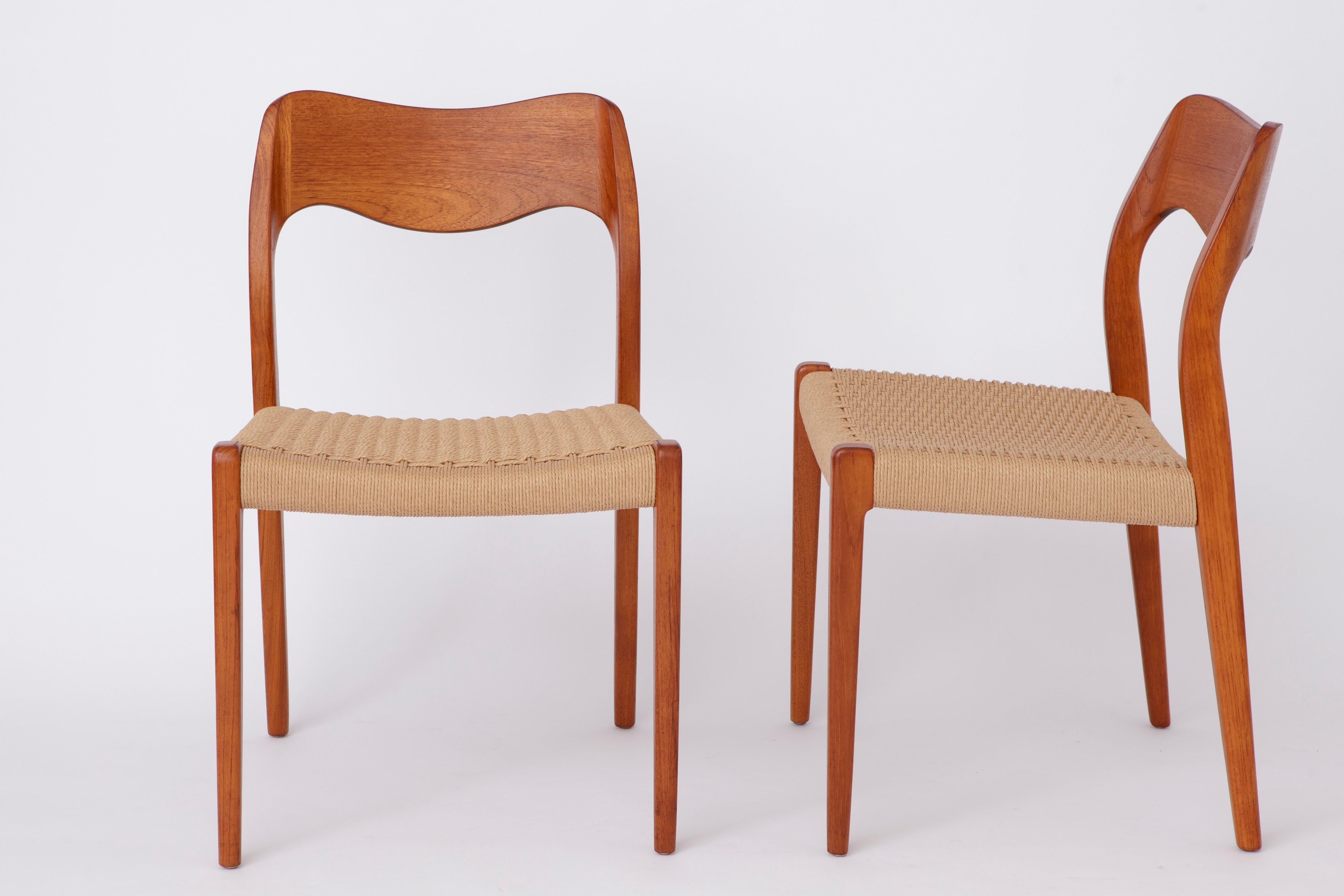 Set of 4 Teak Dining Chairs by Niels Otto Møller – Model 71, Danish Mid-Century in vendita 5