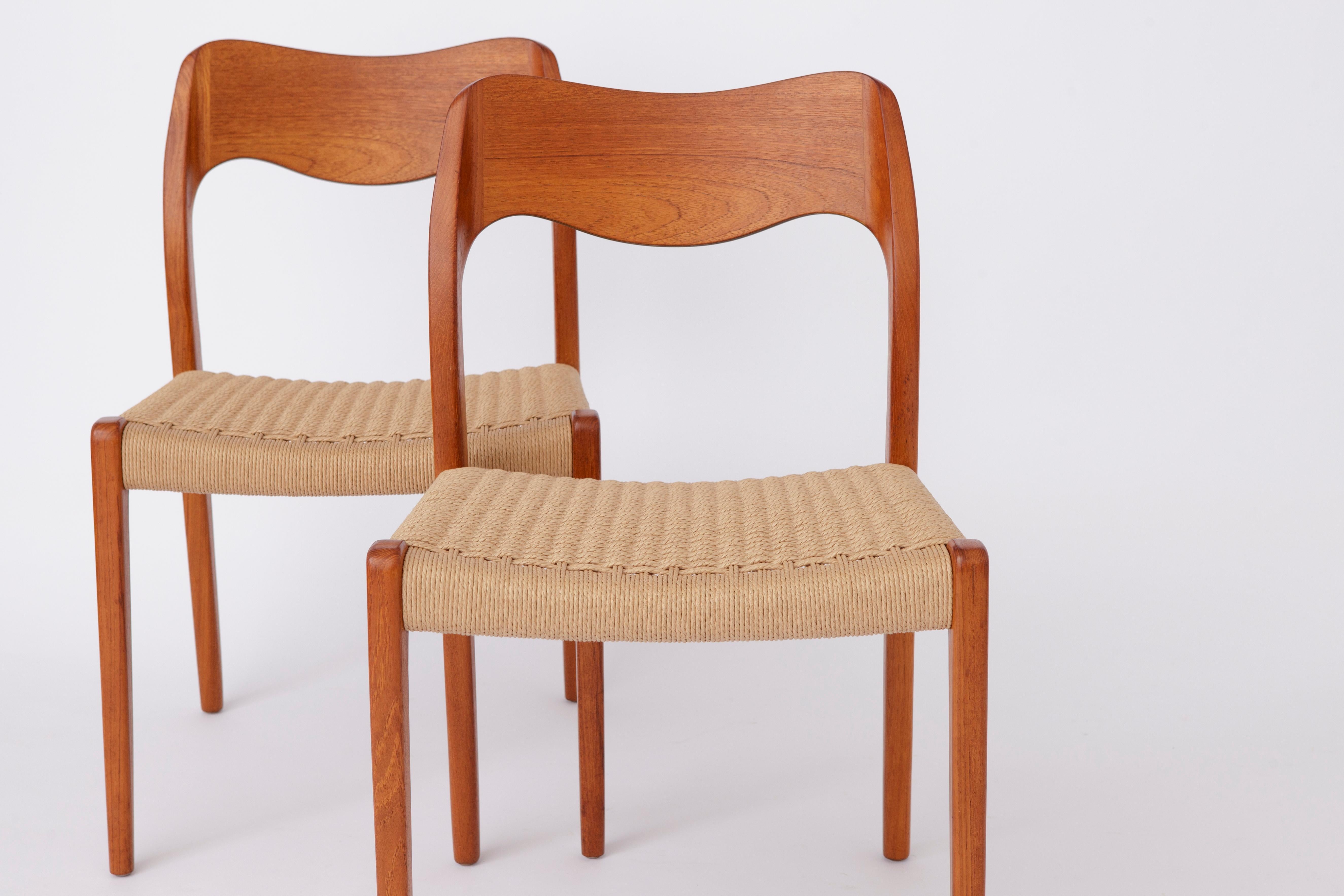 Set of 4 Teak Dining Chairs by Niels Otto Møller – Model 71, Danish Mid-Century in vendita 6