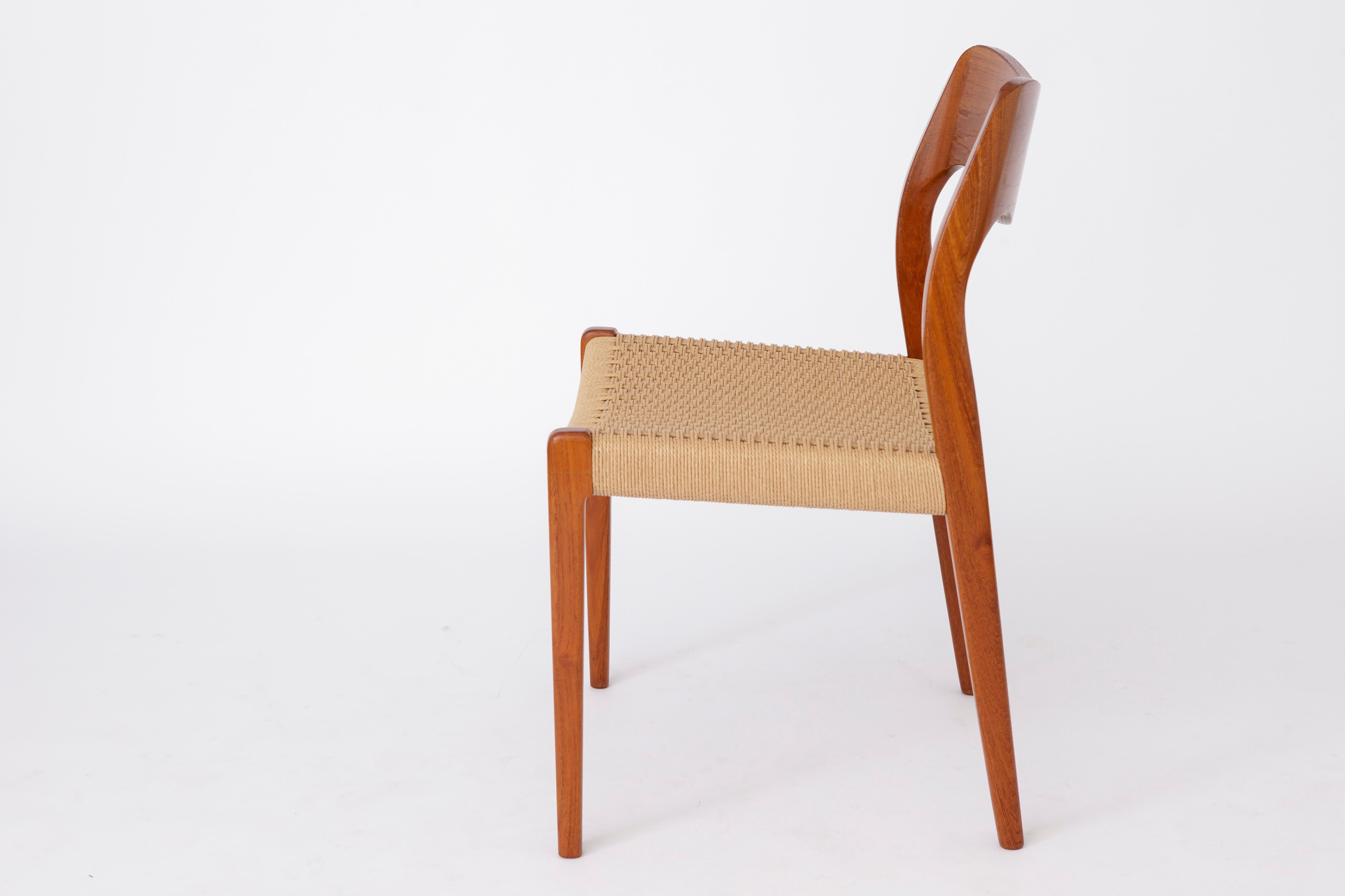 Set of 4 Teak Dining Chairs by Niels Otto Møller – Model 71, Danish Mid-Century In condizioni ottime in vendita a Hannover, DE