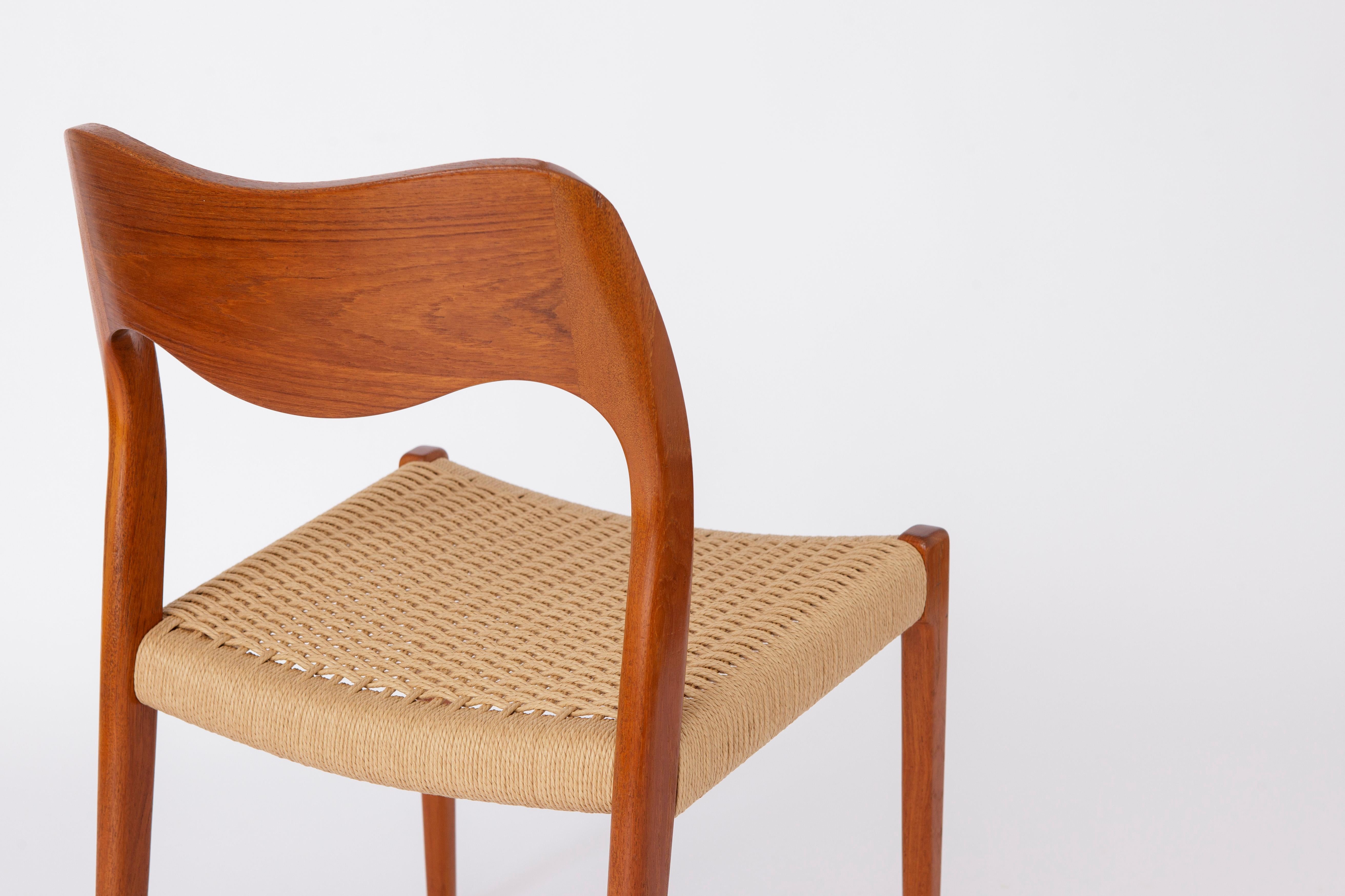 Set of 4 Teak Dining Chairs by Niels Otto Møller – Model 71, Danish Mid-Century in vendita 1