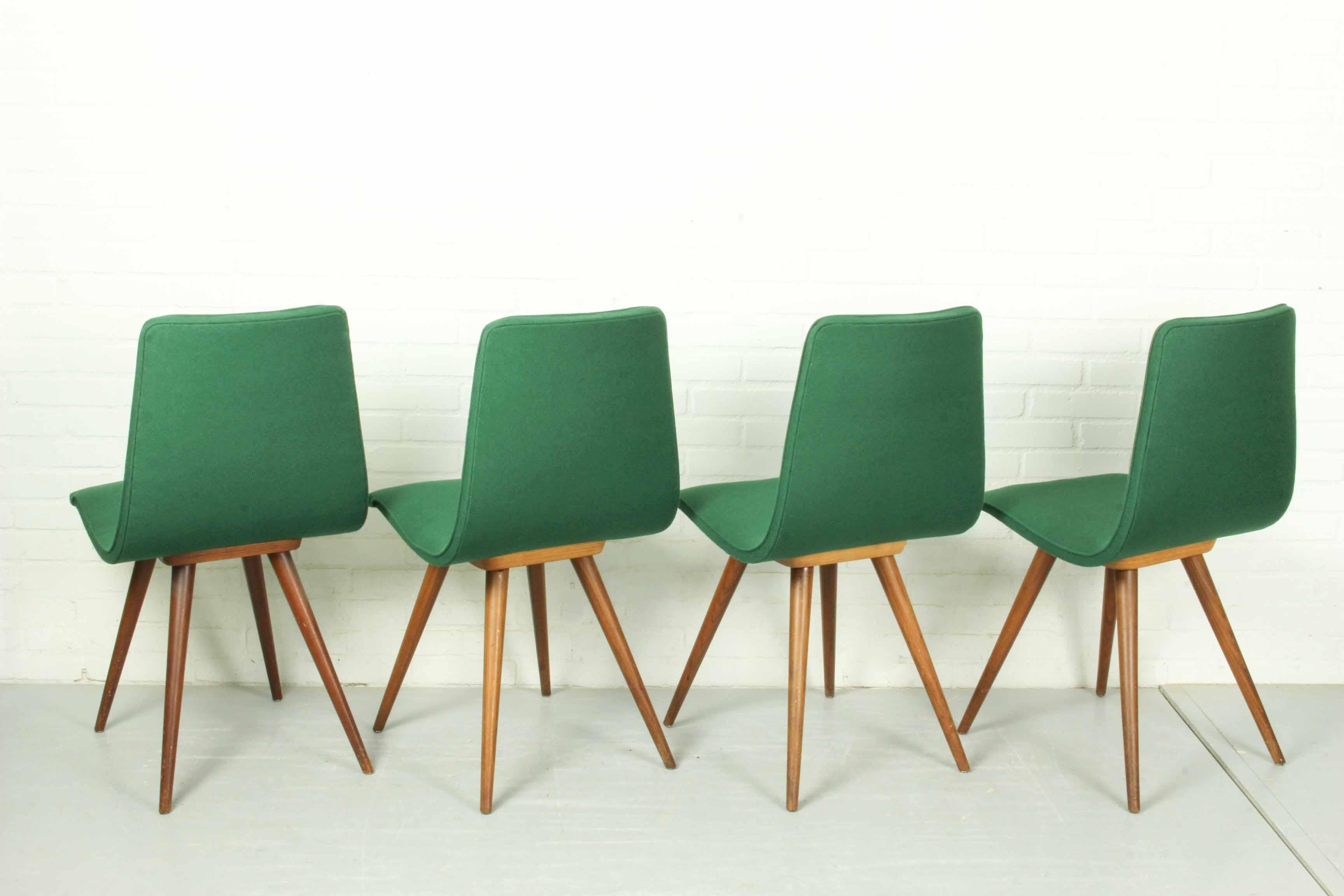 Set of 4 Teak Dining Chairs by Van Os, 1950s For Sale 3