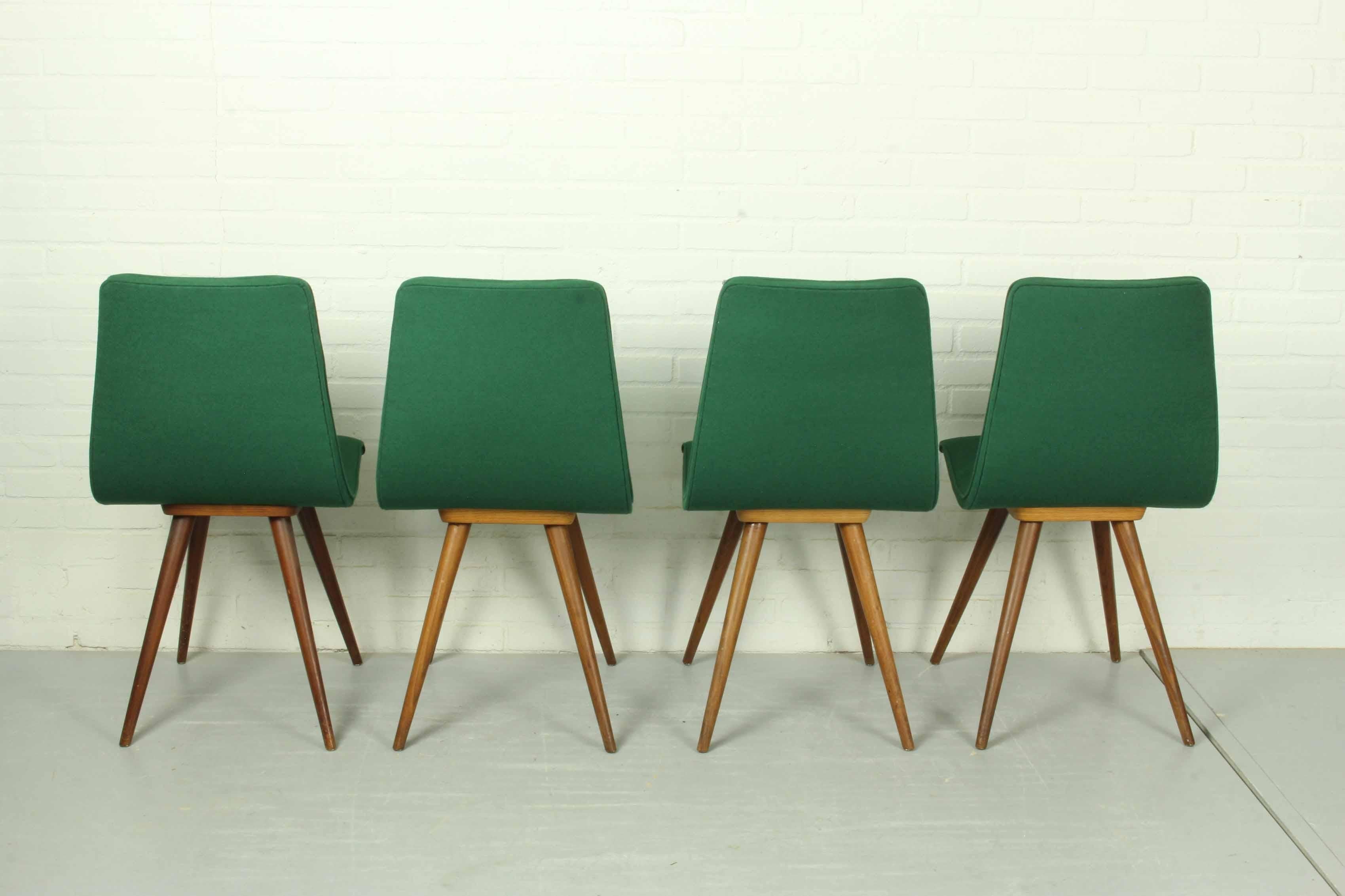 Set of 4 Teak Dining Chairs by Van Os, 1950s For Sale 5