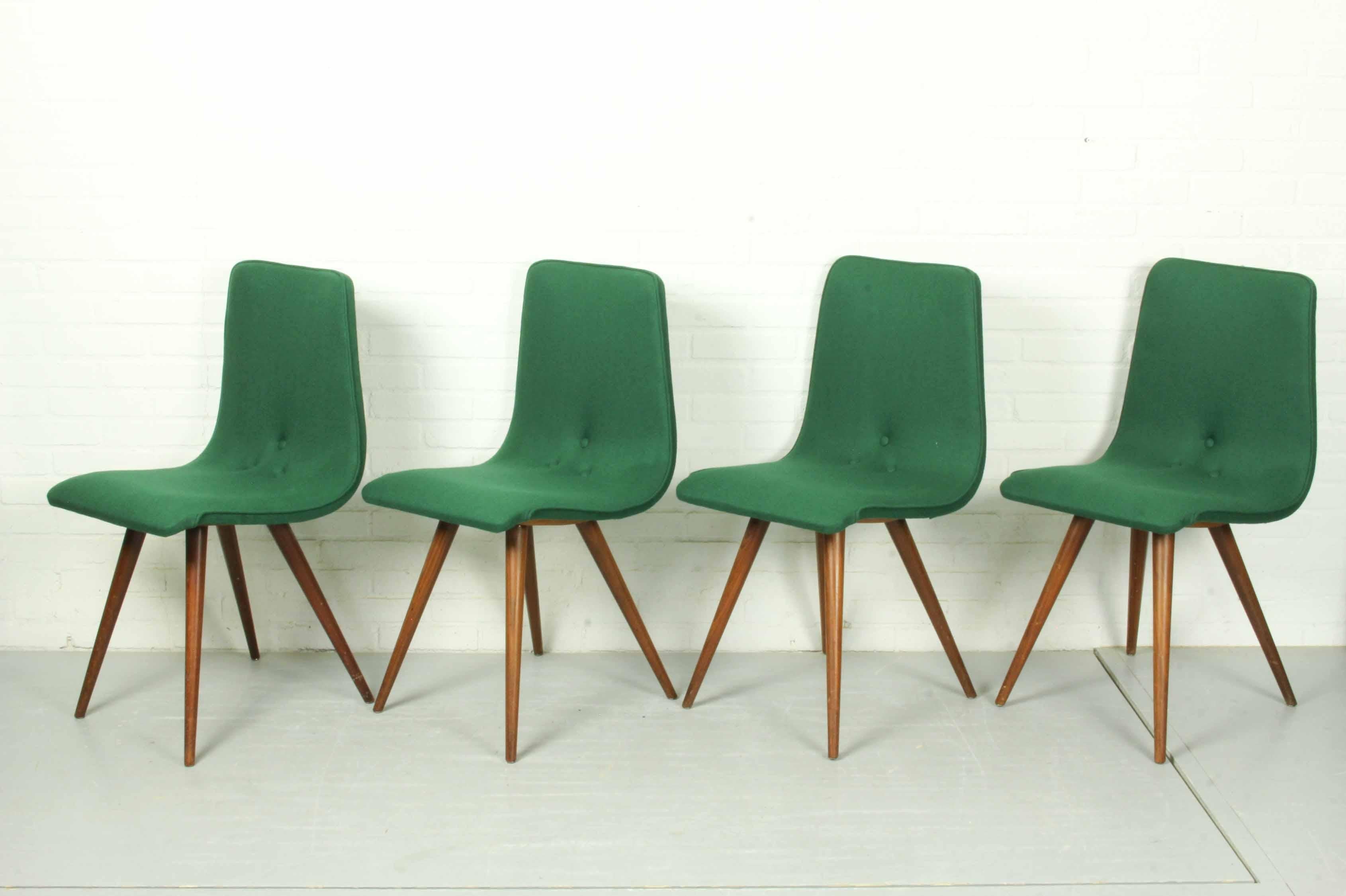 Set of 4 Teak Dining Chairs by Van Os, 1950s In Good Condition For Sale In Appeltern, Gelderland