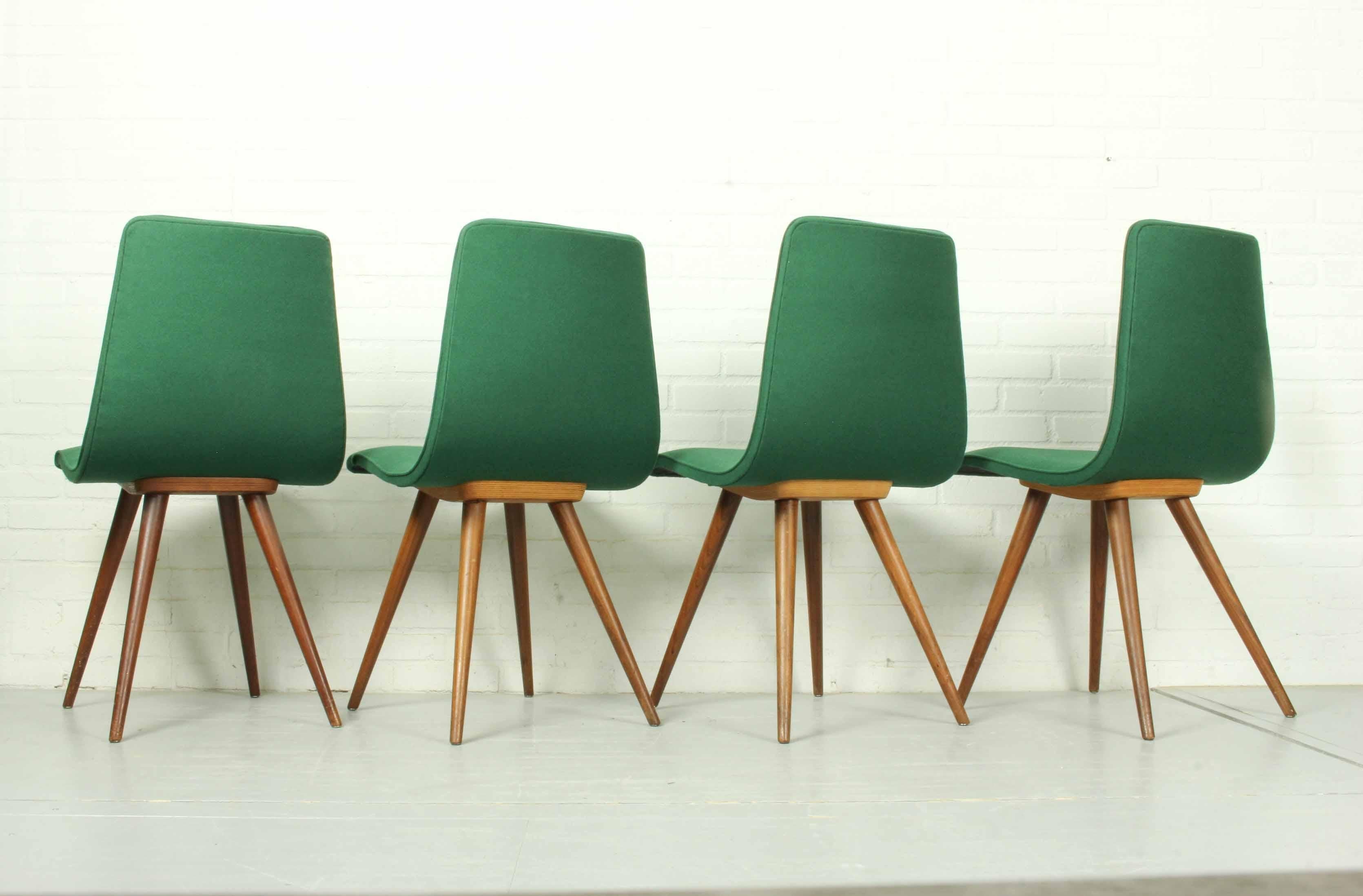 Set of 4 Teak Dining Chairs by Van Os, 1950s For Sale 2