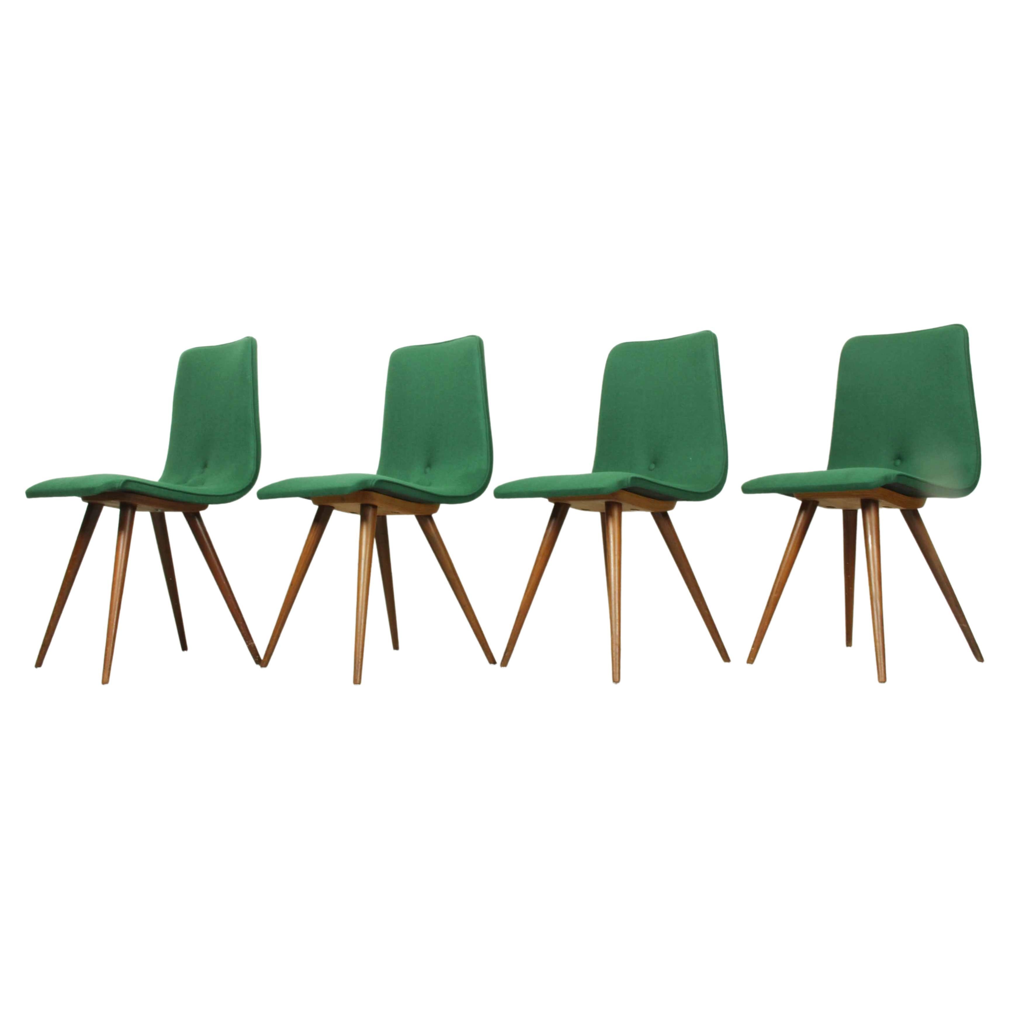 Set of 4 Teak Dining Chairs by Van Os, 1950s For Sale